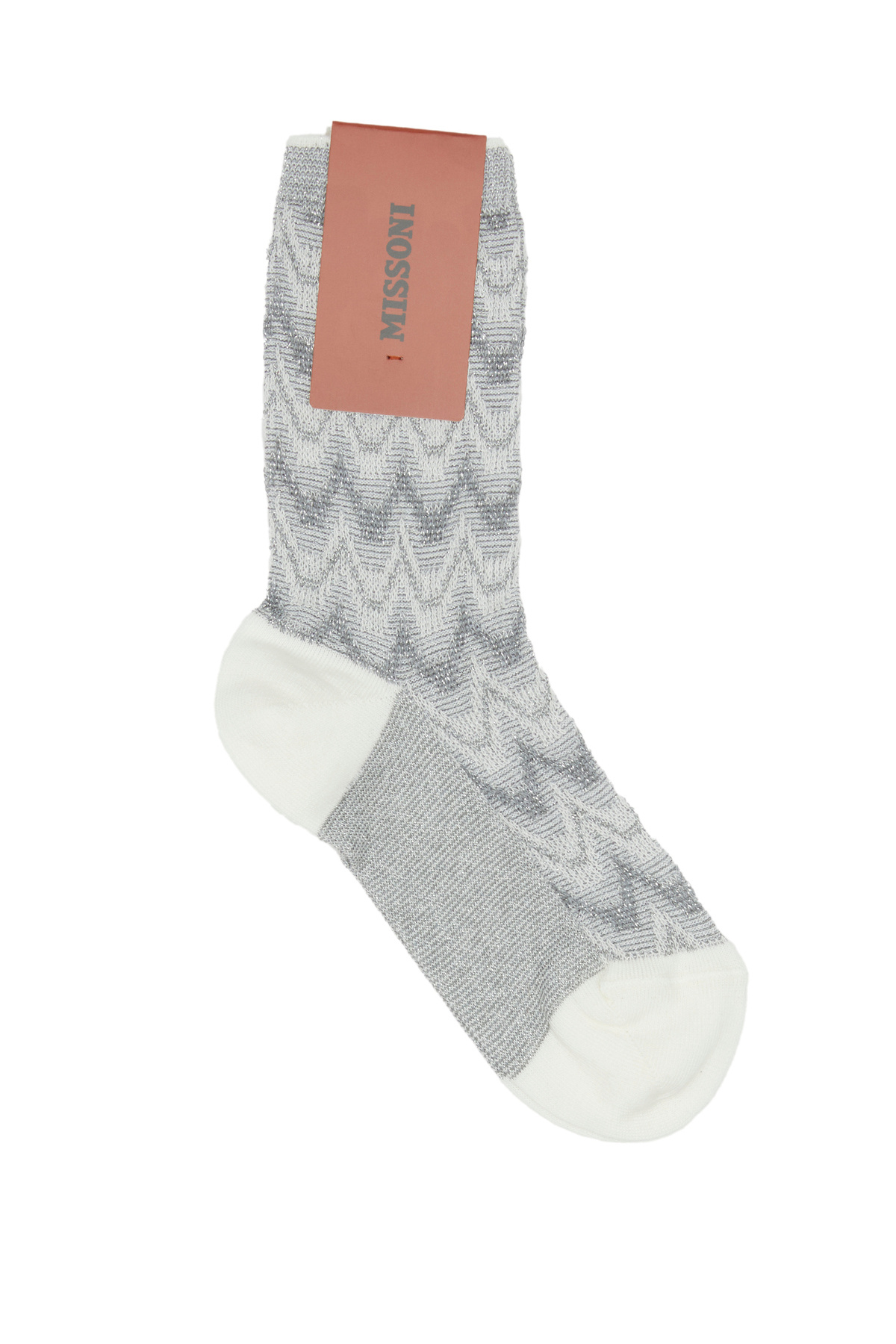 Missoni Açık Gri Zikzak Desenli Kadın Çorap
