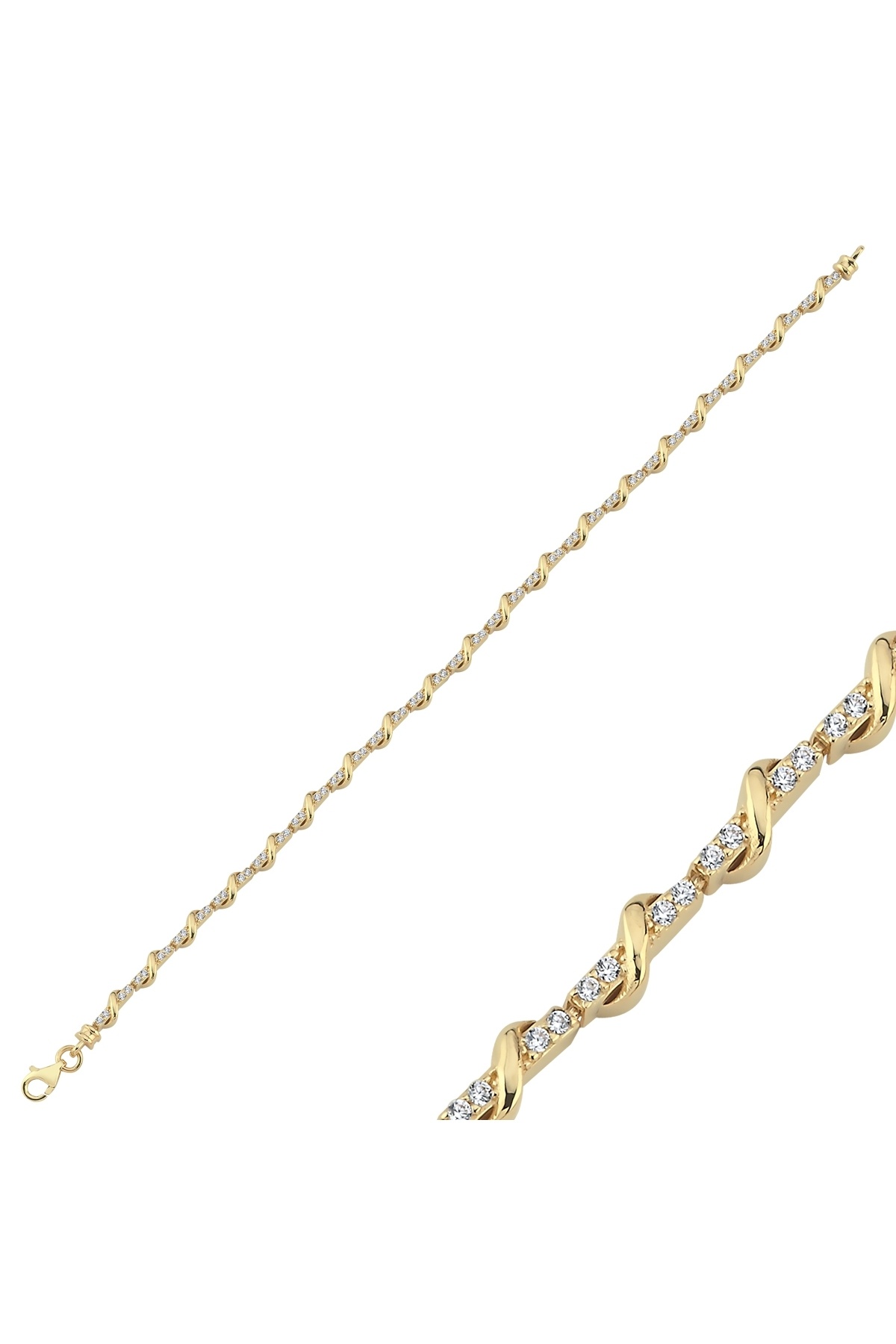 Aypa Mücevher 14 Ayar Taşlı Şarmaşık Bileklik