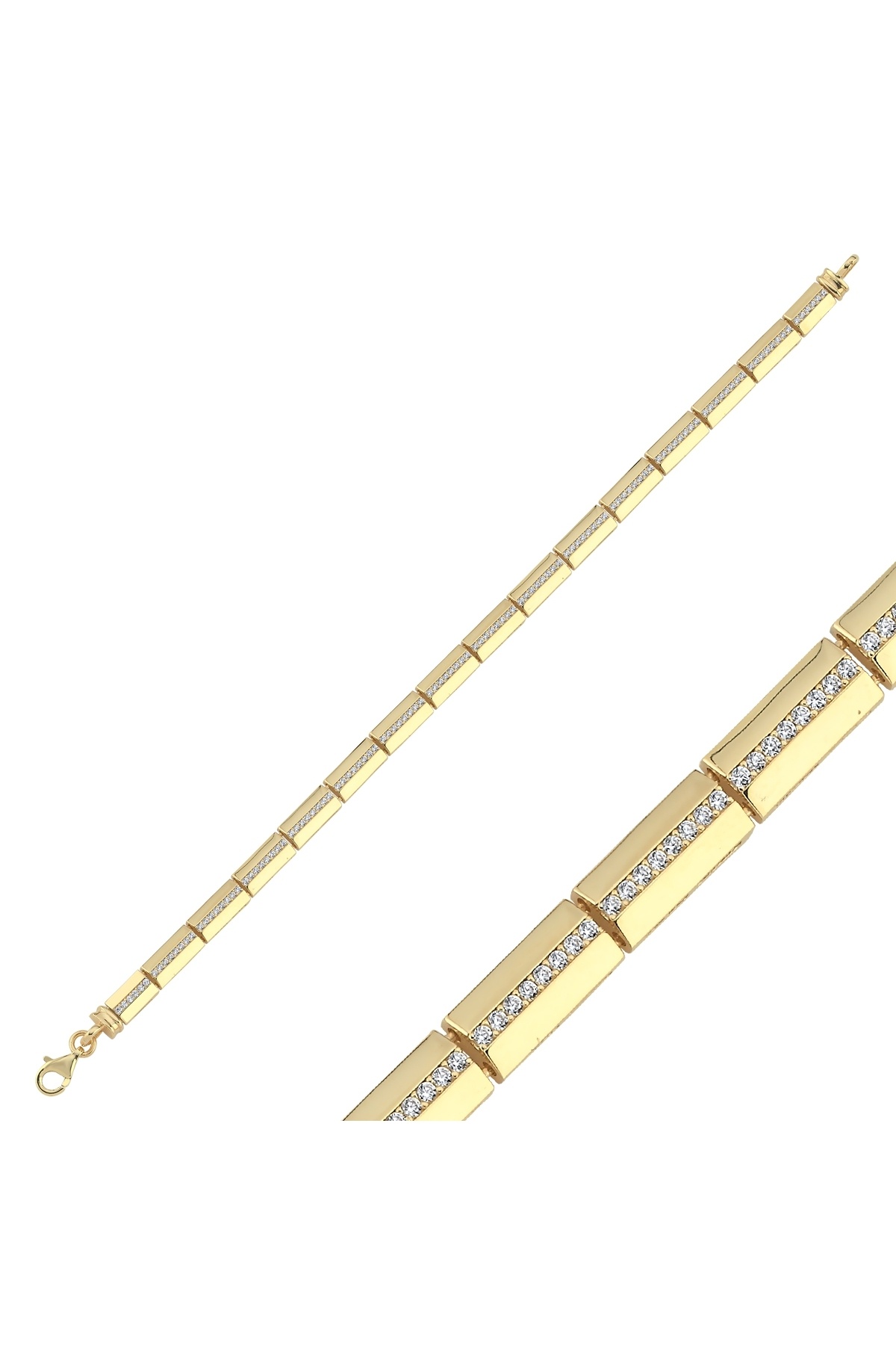 Aypa Mücevher 14 Ayar Kanal Taşlı Bileklik