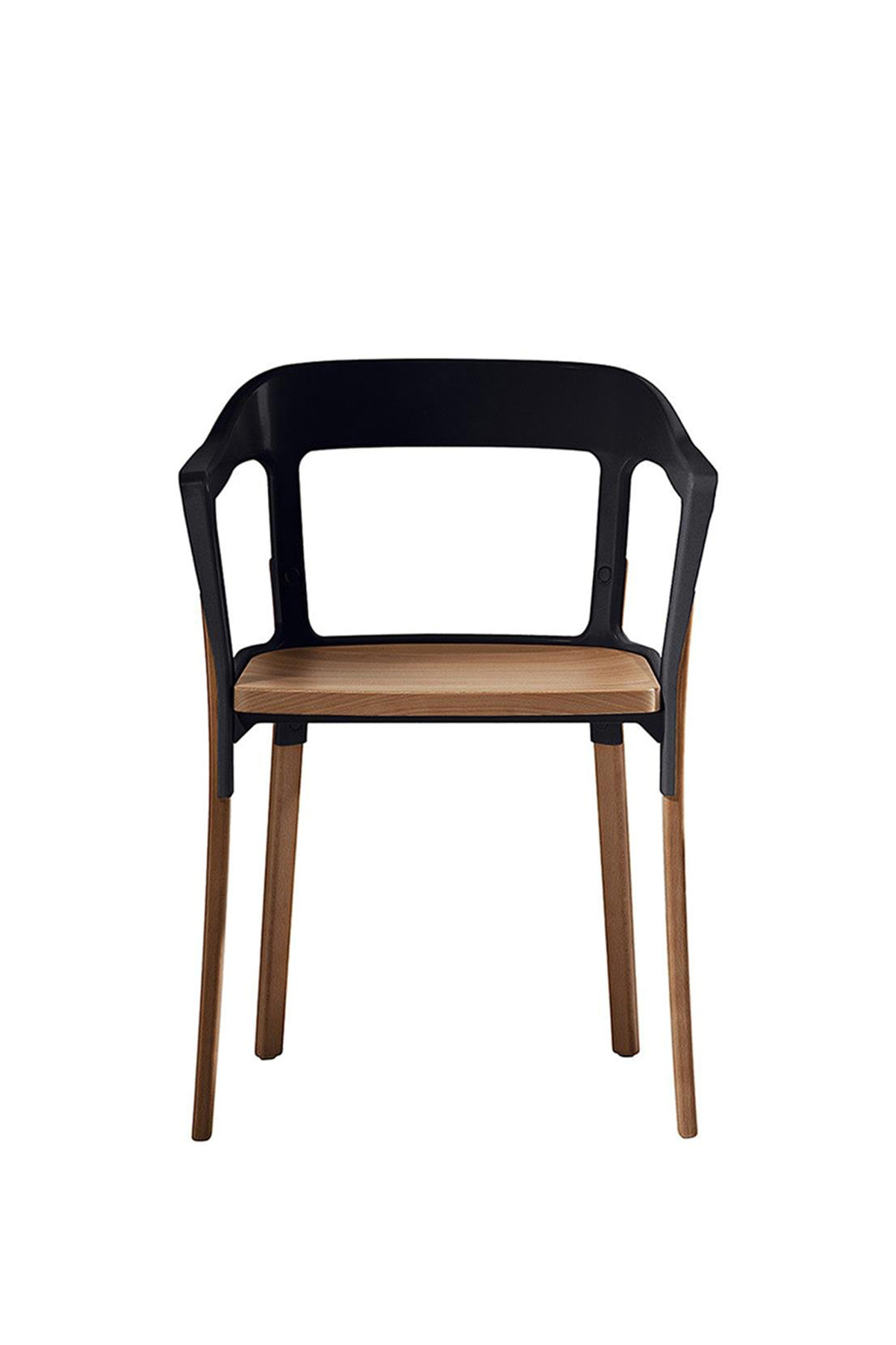 Magister Steelwood Natural Black Ahşap Kollu Yemek Odası Sandalyesi