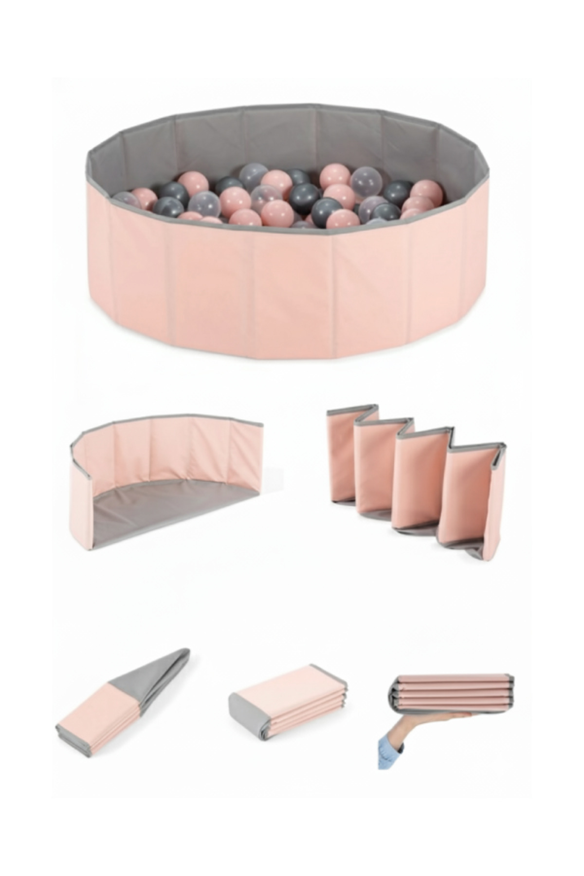 Sozzy Toys 100 toplu Çocuk Top Havuzu – Güvenli Oyun Alanı -Bebek Oyun Havuzu-Sozzy minder HEDİYELİ - PEMBE fotoğrafı 3 (önizleme)