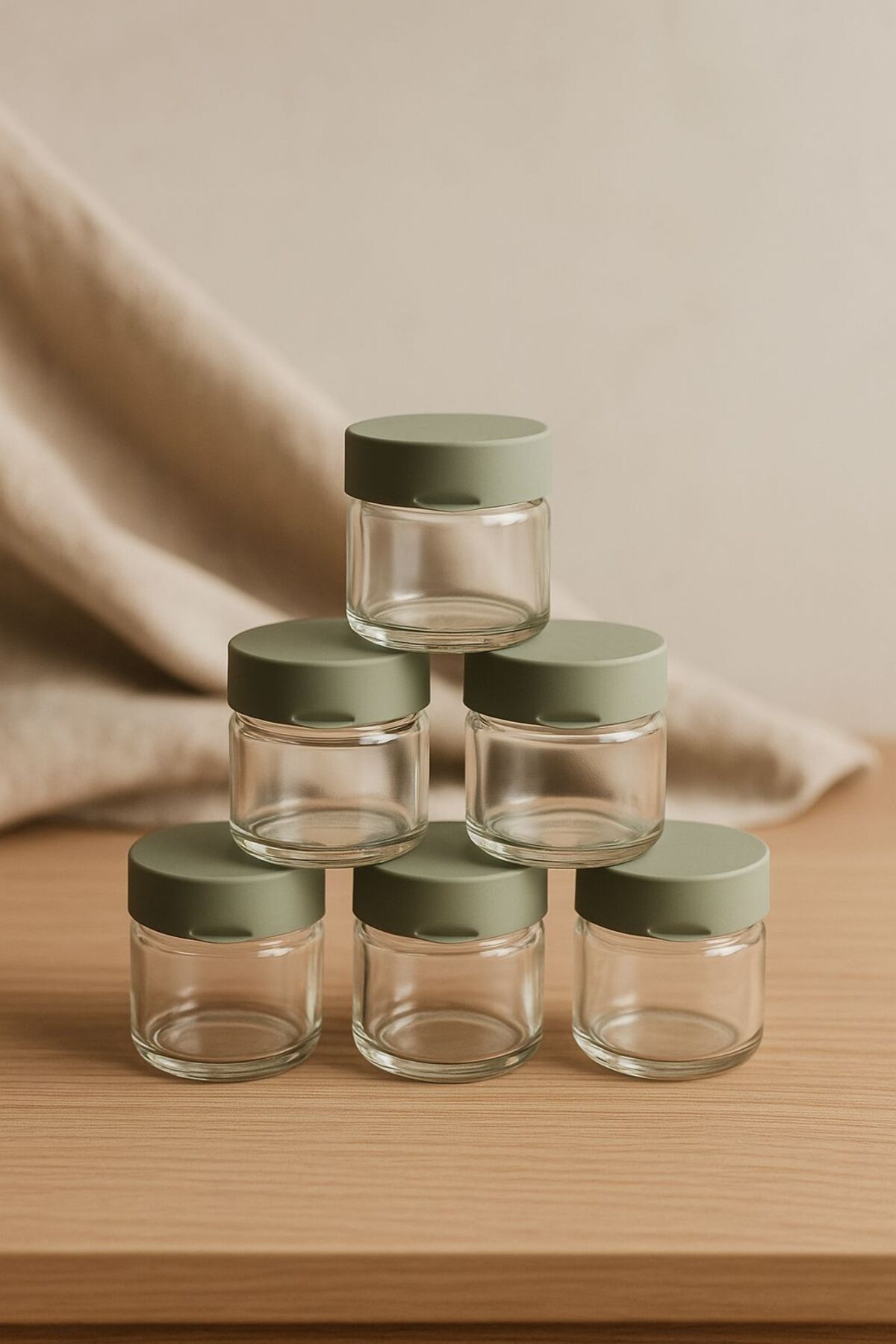 CKM silikon 6'LI Mini Cam Kavanoz – 41 ml – Silikon Kapaklı – Mama, Baharat, Reçel ve Sos Saklama Kabı fotoğrafı 2 (önizleme)