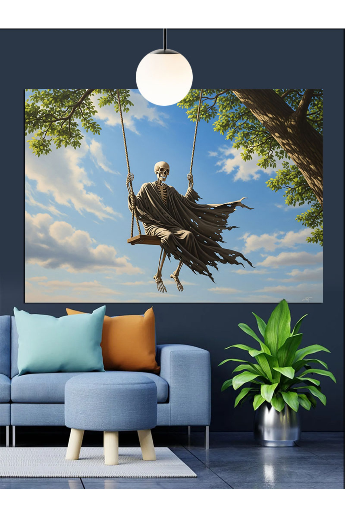 Salıncakta Yüksek kaliteli yağlı boya dokulu Kanvas Canvas Tablo kanvas tablo canvas tablo duvar de