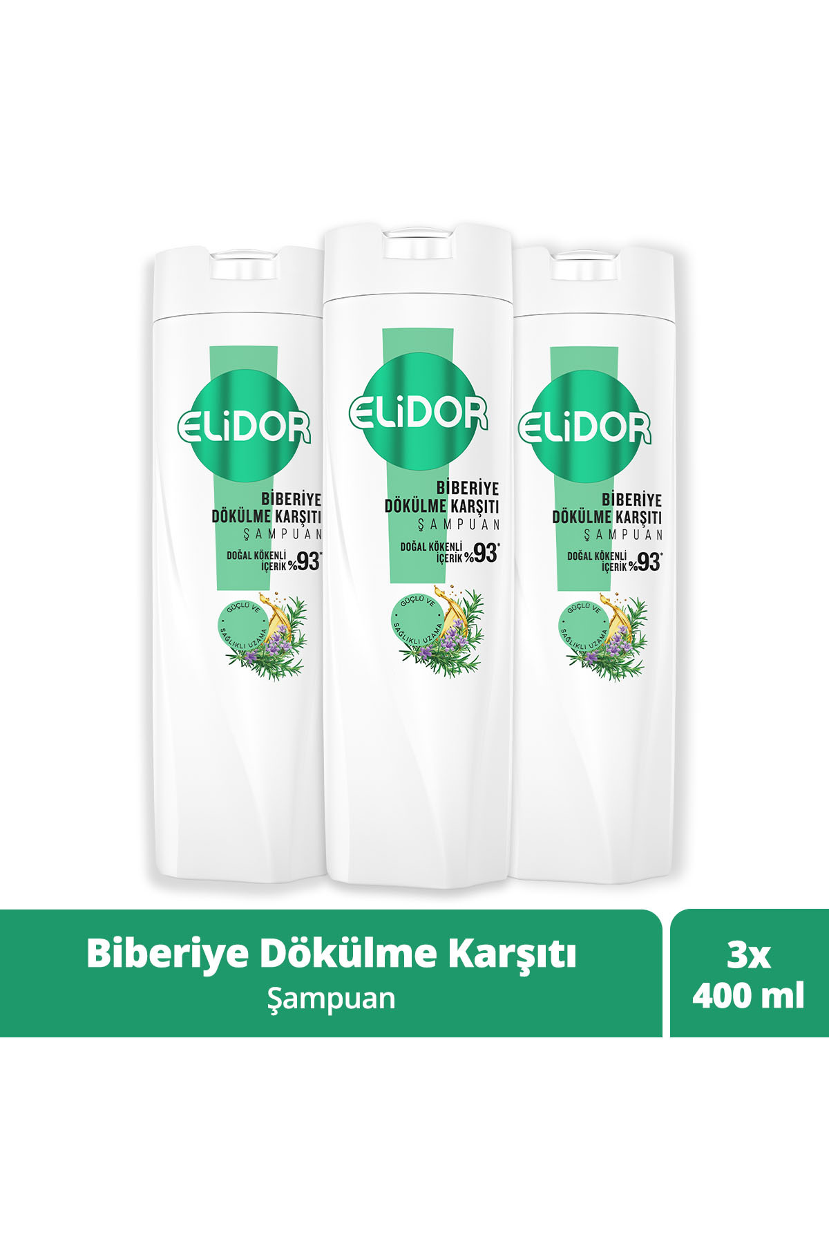 Elidor Şampuan Biberiye Dökülme Karşıtı 400 ml x3 — SET.UNİ.10341