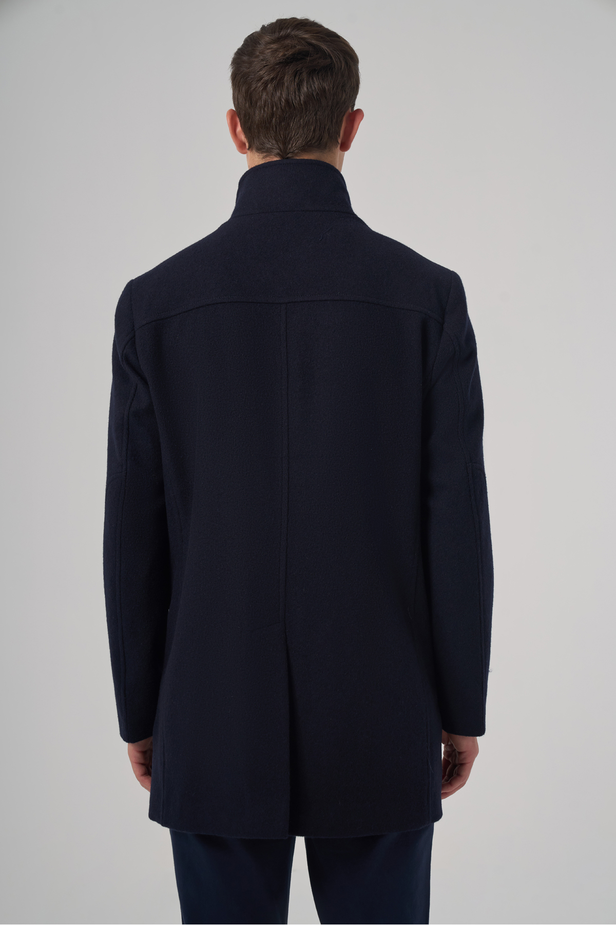 Morven  Erkek Lacivert Yünlü Dynamic Fit Borgio Çıkma Yakalı Kaban - Görsel 6