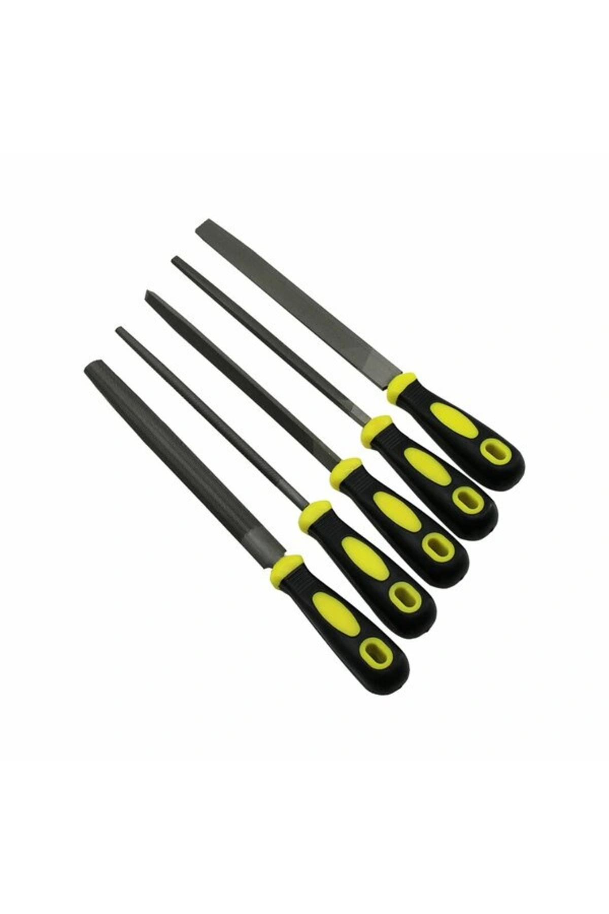 Go İthalat 5 PARÇA 8&amp;#39;&amp;#39; ÇELİK EĞE SETİ BALIK SIRTI - ÜÇGEN - KARE - YUVARLAK - DÜZ GENİŞ (5324)