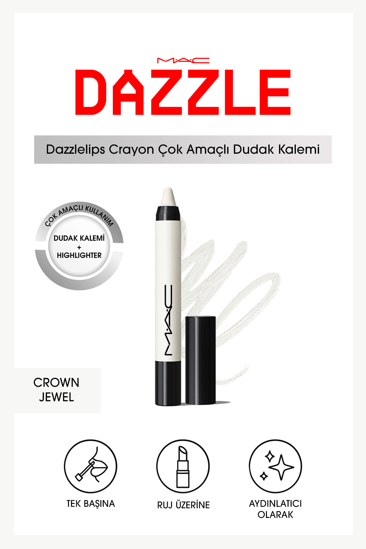 M.A.C Dazzlelip Crayon Işıltılı Dudak Kalemi - Crown Jewel — صورتی 140340