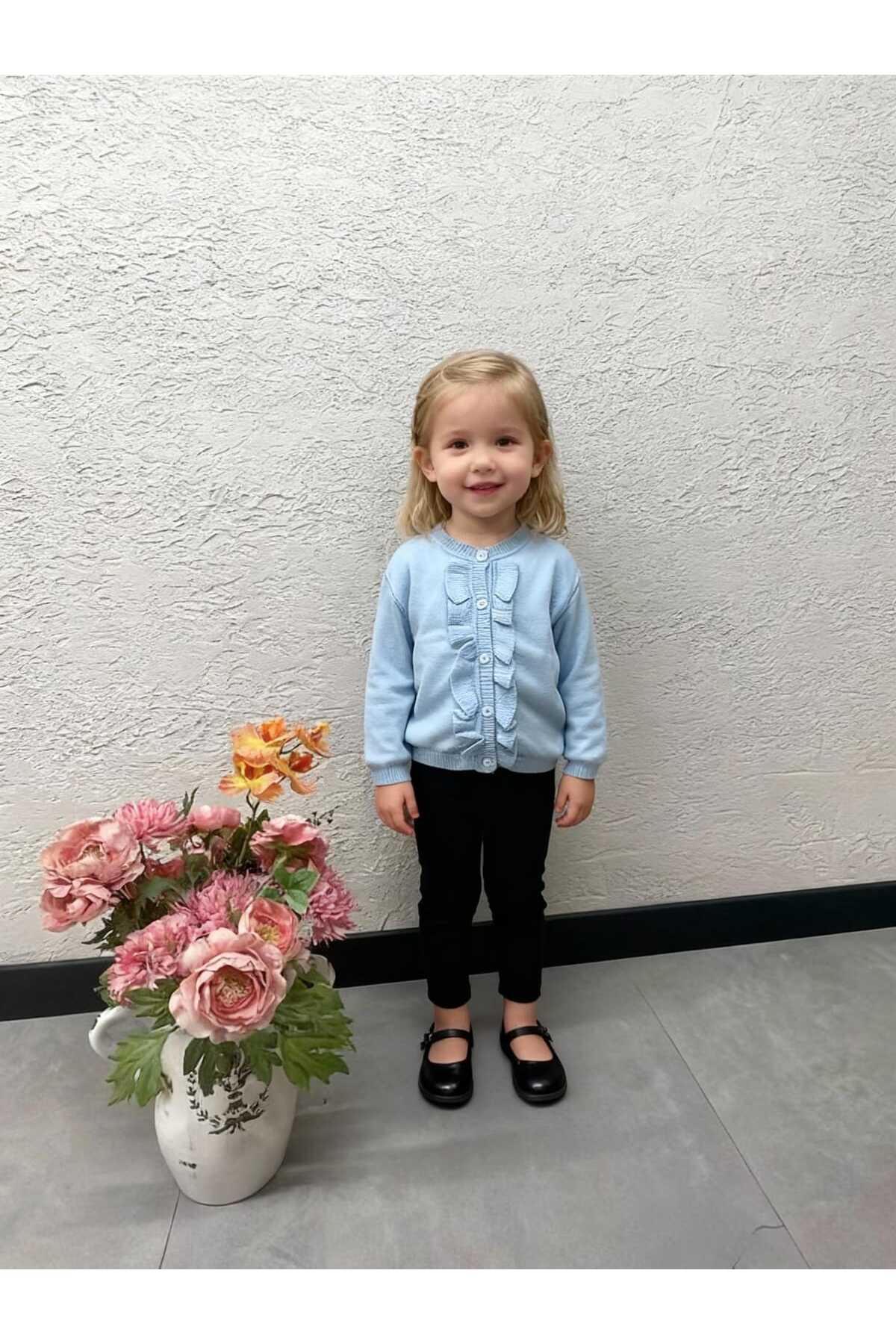 Gocoland Fırfır Detaylı Düğmeli Şık Triko Hırka fotoğrafı 4 (önizleme)