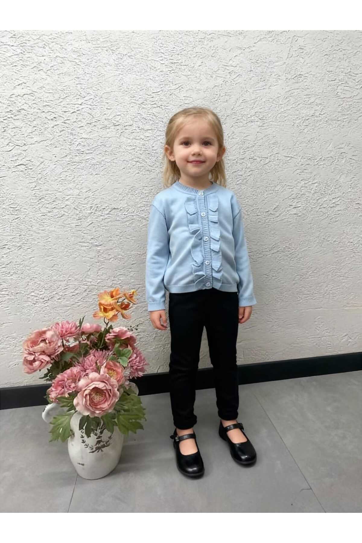 Gocoland Fırfır Detaylı Düğmeli Şık Triko Hırka fotoğrafı 2 (önizleme)