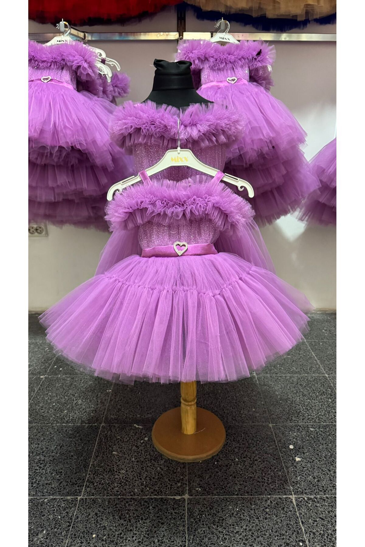 tuha kids design çocuk degaje simli fiyonklu çocuk abiye1-5 yaş