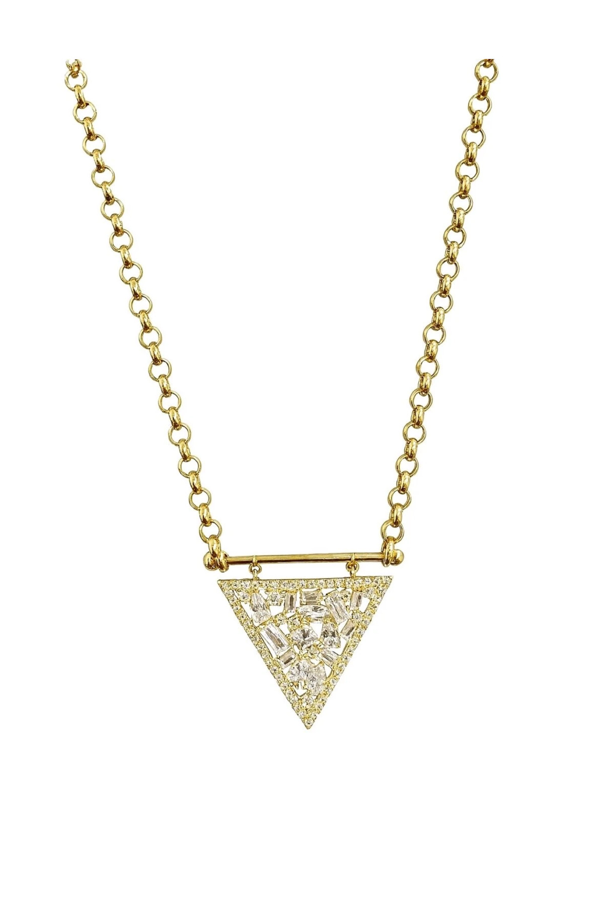 NİSERAJEWELLERY Üçgen Taşlı Tasarım Kolye