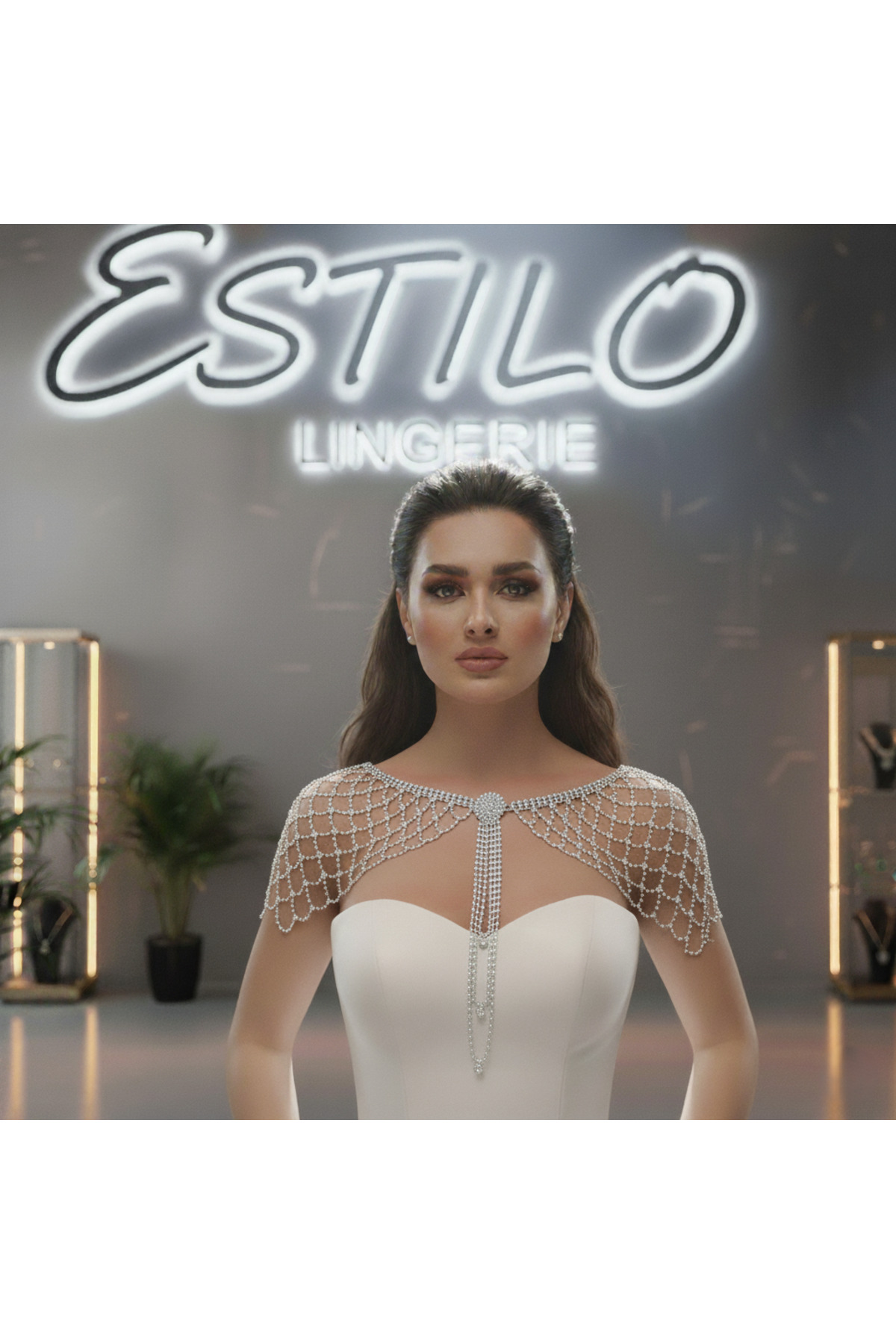 Çift Taraflı Kristal Taşlı Bolero, Luxury Bolero, Vip Bolero, Gelin Aksesuarı (LÜKS KUTUSUNDA)