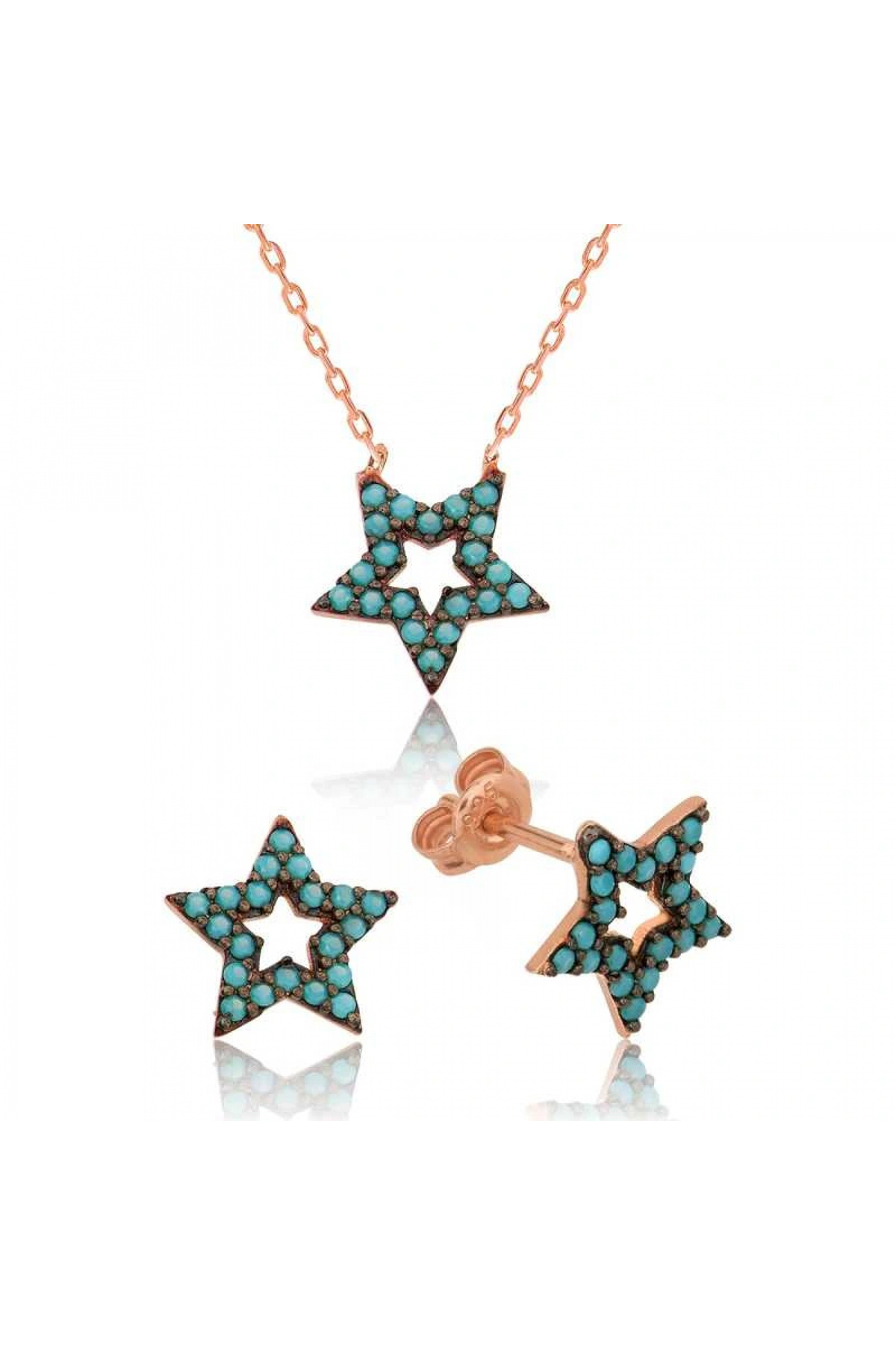 byhodi 925 Ayar Gümüş Mavi Yıldız Set ST1160103 (599599)