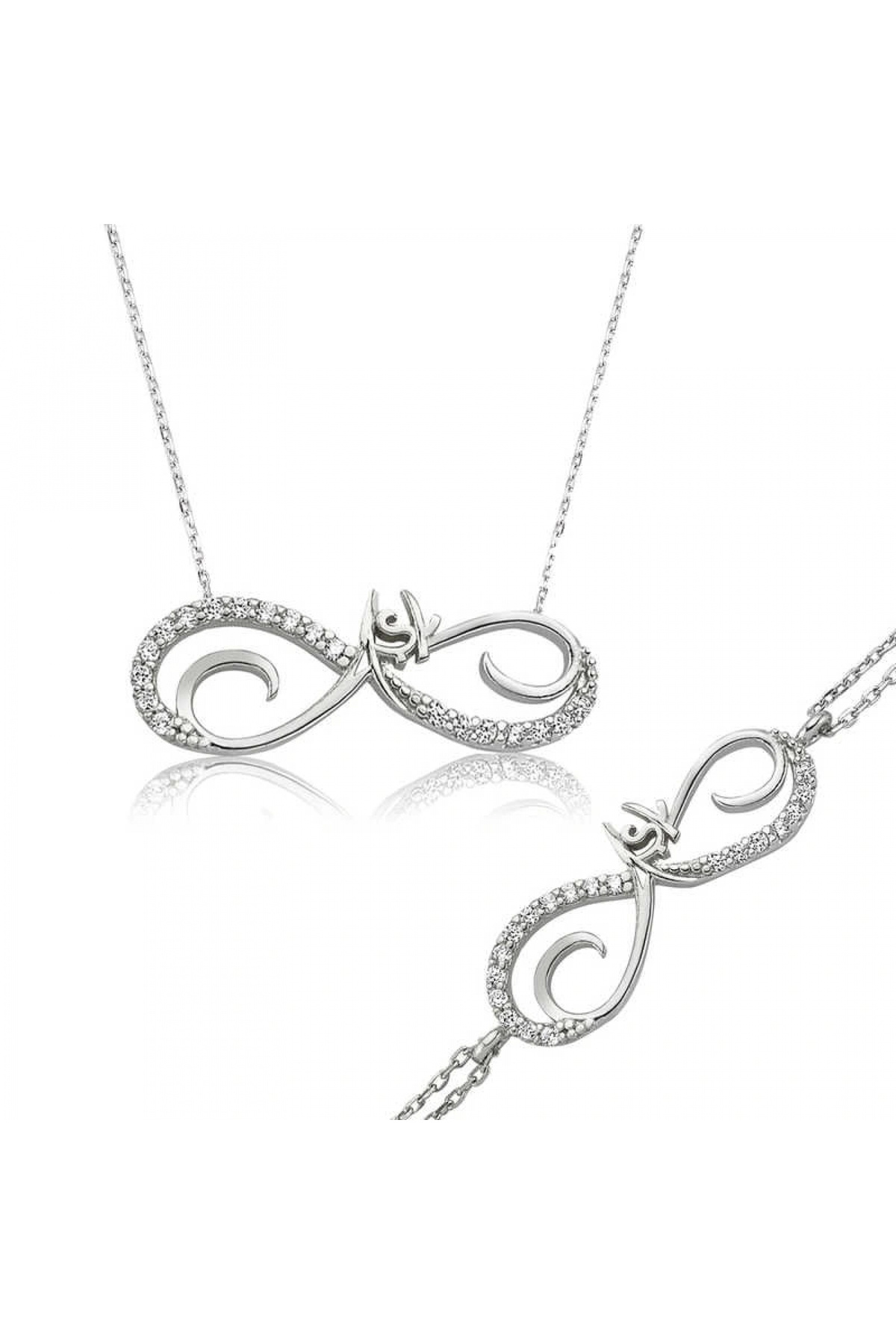 byhodi 925 Ayar Gümüş Sonsuzluk Aşk Set ST1160040 (599599)