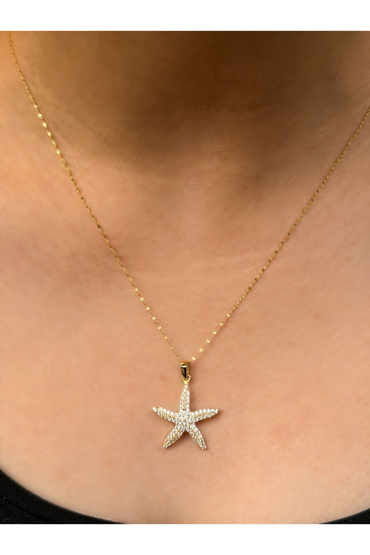 UZUNDAĞ KUYUMCULUK 14 Ayar Altın Deniz Yıldızı Kolye