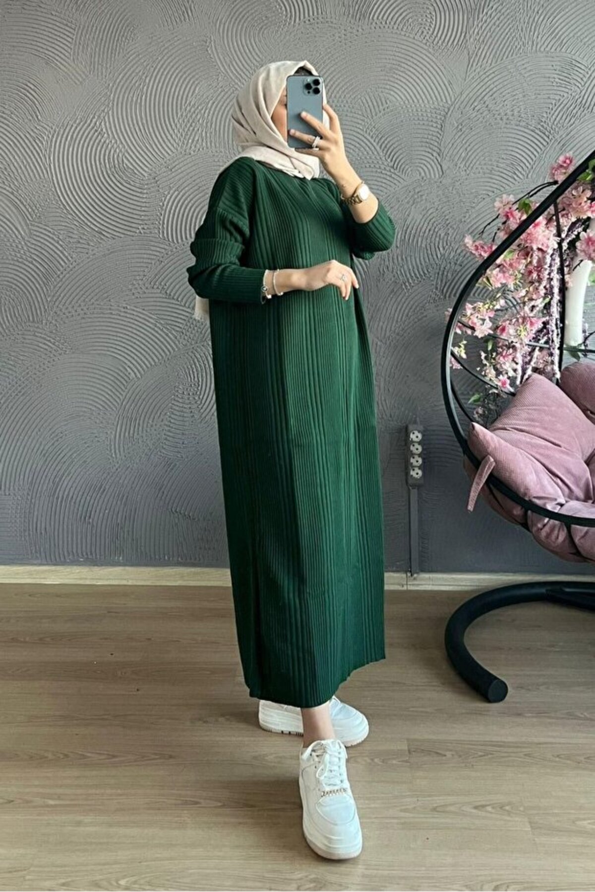 GALAVİP Women's Soft Textured Knitwear Dress Hijab