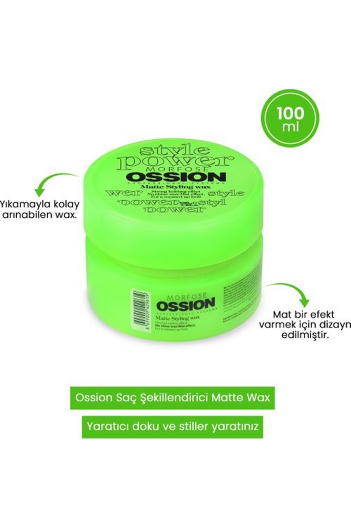 OSSION WAX 100ML MATTE STYLING — STK03675 — تصویر 2 از 3