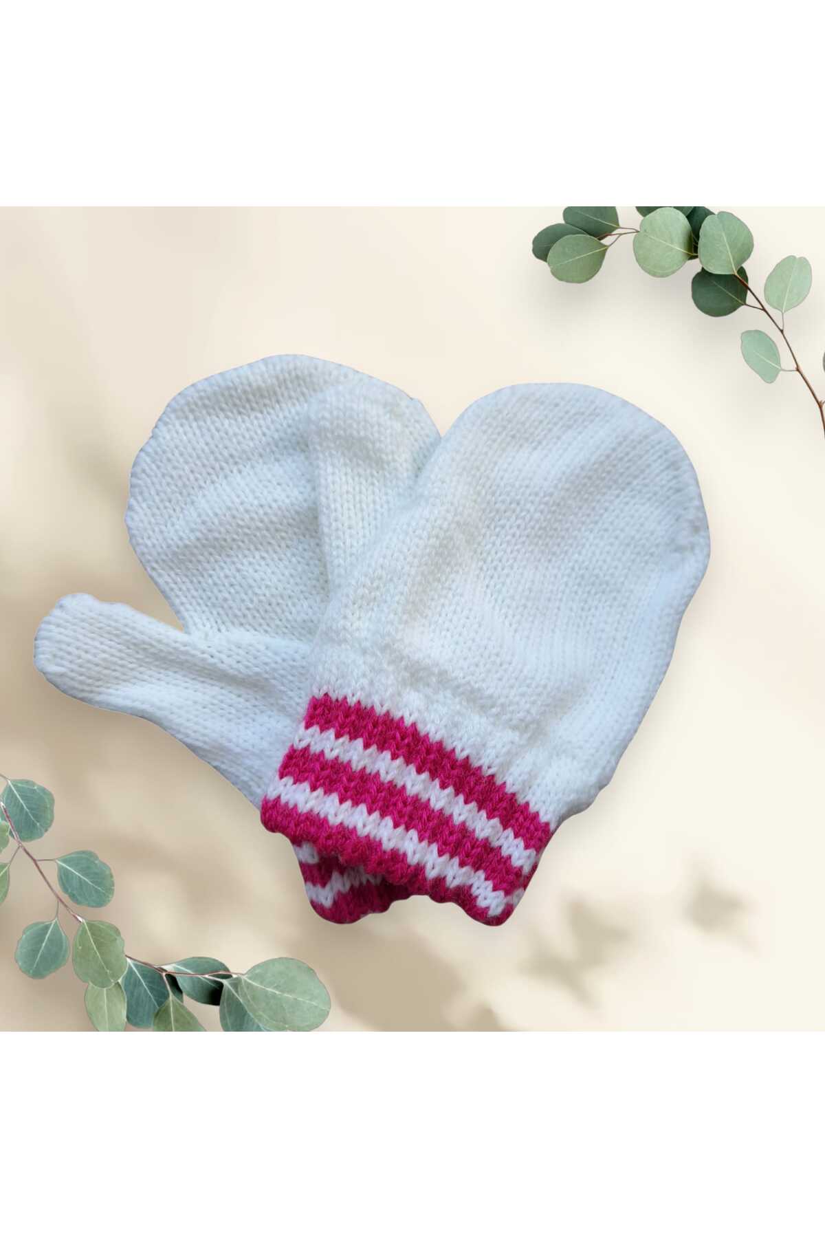 eleven market Parmaksız Kız Bebe Eldiveni Beyaz Örgü Eldiven 1-3 Yaş fotoğrafı 2 (önizleme)