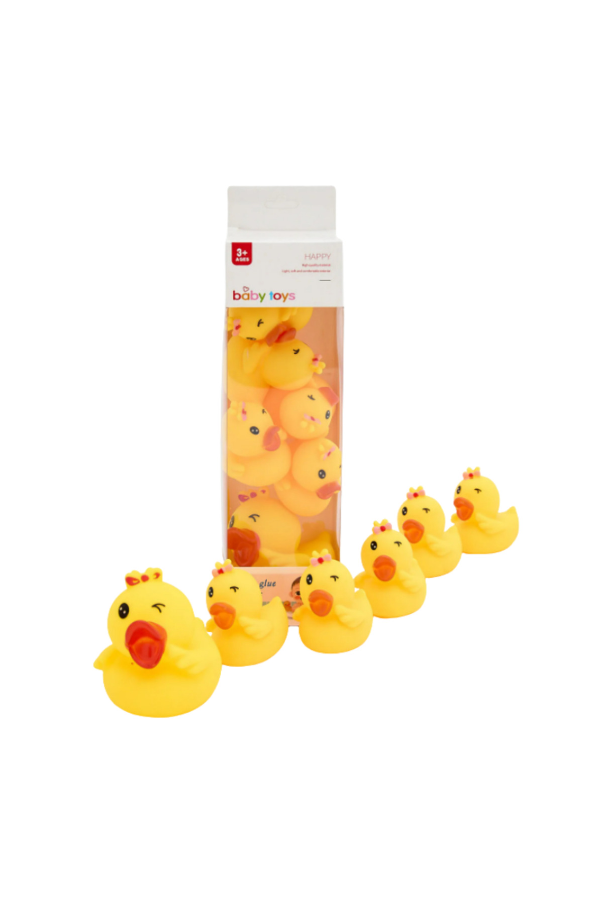 babydoor Suda Yüzen Ses Çıkaran Vinil Ördek Sesli 6'lı Set Ördek Ailesi Eğlenceli Banyo ve Havuz Oyuncağı fotoğrafı 5 (önizleme)