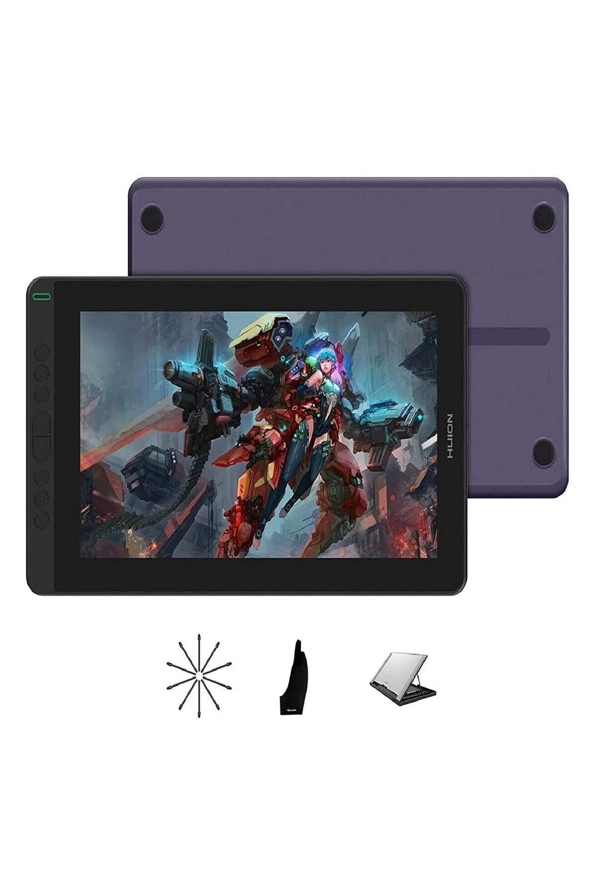 Huion Kamvas 13 Grafik Çizim Tableti, Ayarlanabilir Stand - Mor