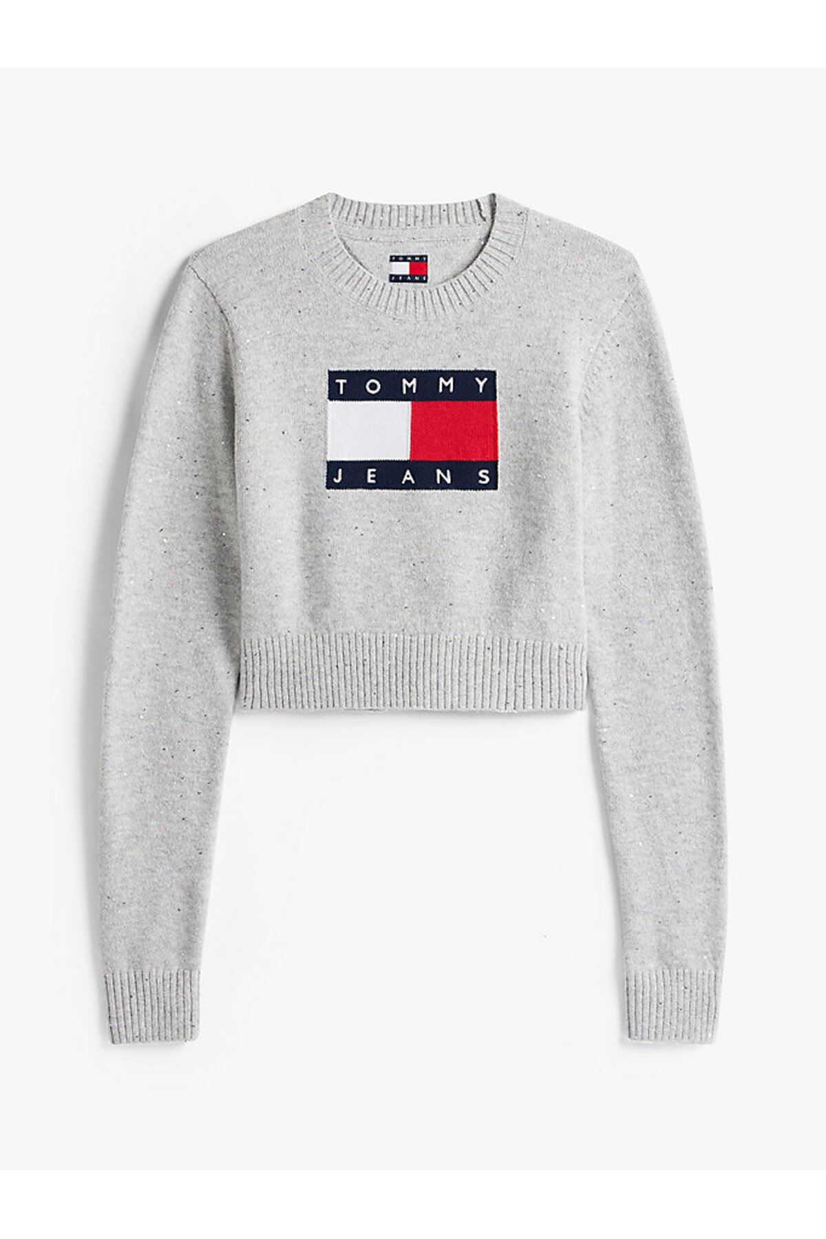 Tommy Hilfiger Kadın Gri Triko Kazak