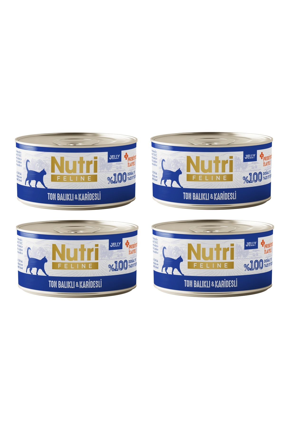 Nutri Feline Ton Balıklı ve Karidesli Jöleli Tahılsız Yetişkin Kedi Konservesi 70 Gr. X 4 Adet - Fiyatı, Yorumları