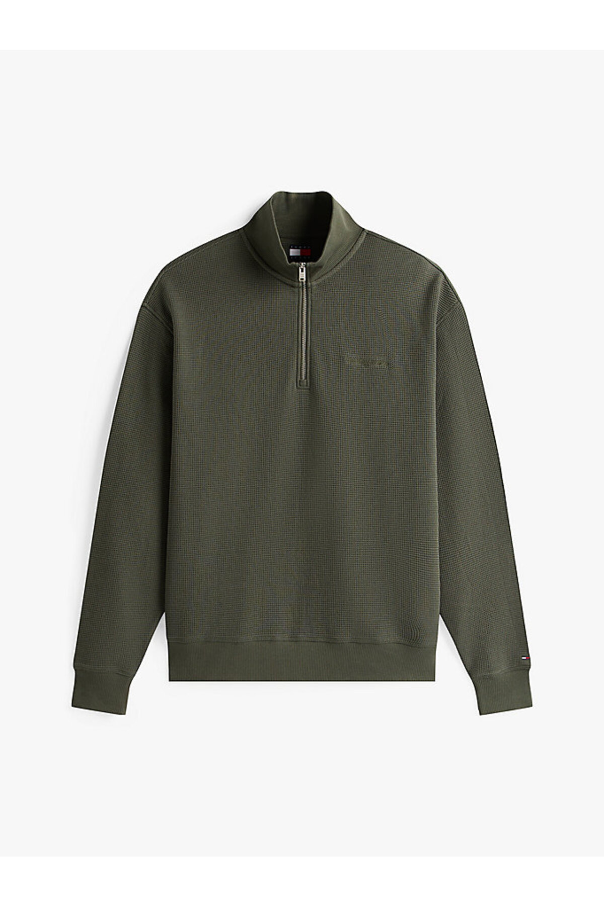 تامی هیلفیگر ژاکت نیم زیپ سبز مردانه