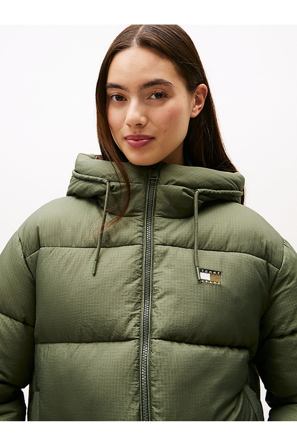 Tommy Hilfiger  Kadın Yeşil Şişme Ceket - Görsel 2