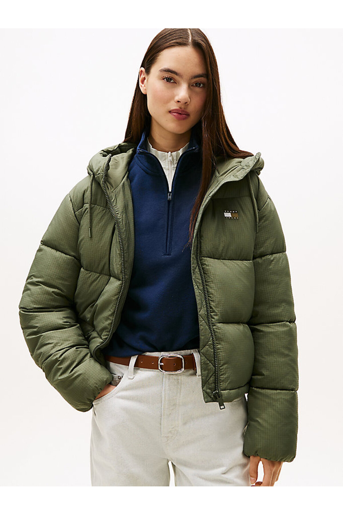 Tommy Hilfiger  Kadın Yeşil Şişme Ceket