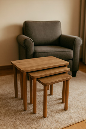 UMS MOBİLYA 3'LÜ BOHEM AYAK ZİGON SEHPA - SEPET