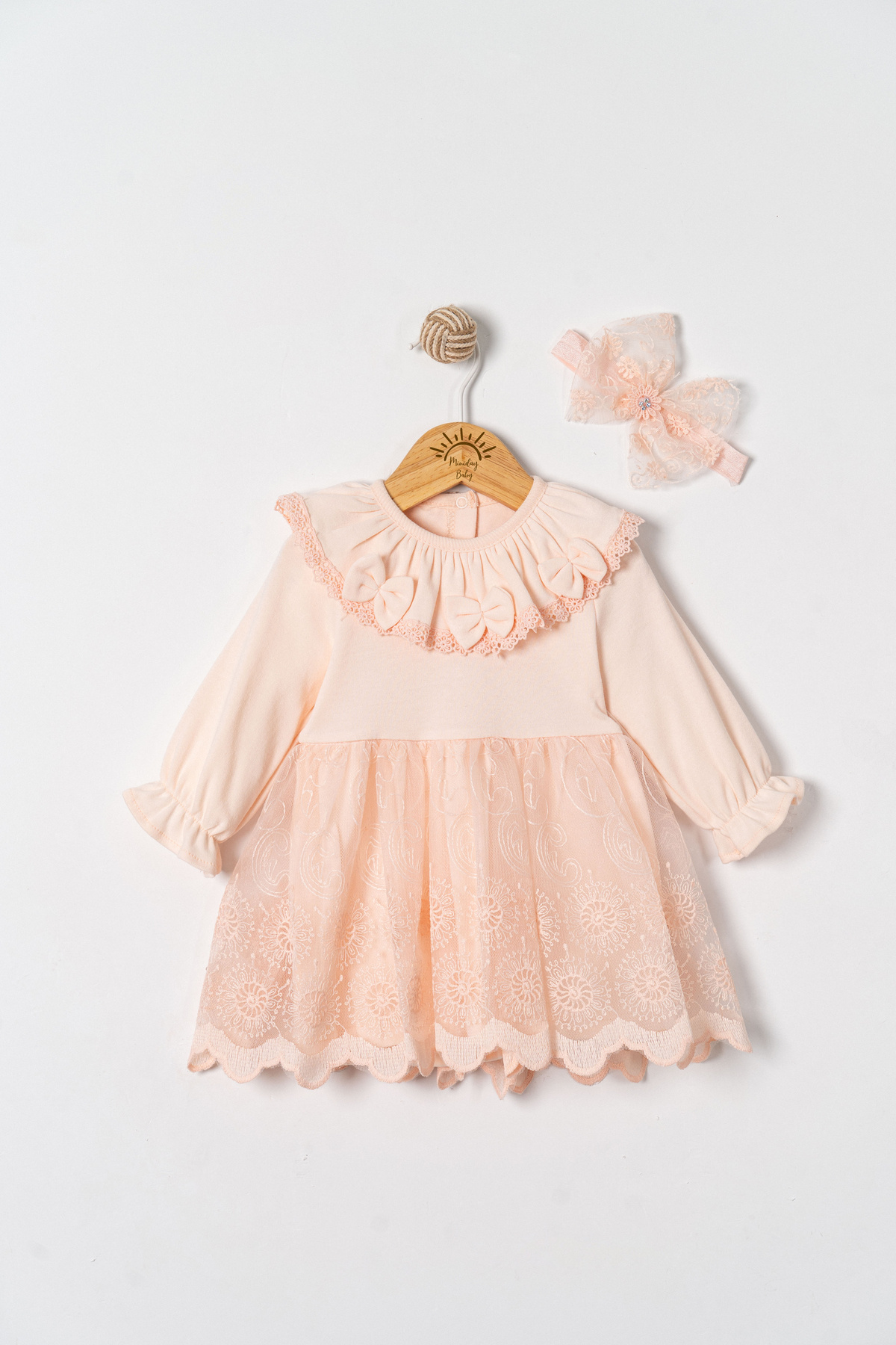 Miniday Baby Kız Bebek Mevlütlük Elbise Bandanalı Dantelli Yeni doğan Hastane çıkışı Gelinlik Abiye Mevlitlik 72 fotoğrafı 2 (önizleme)