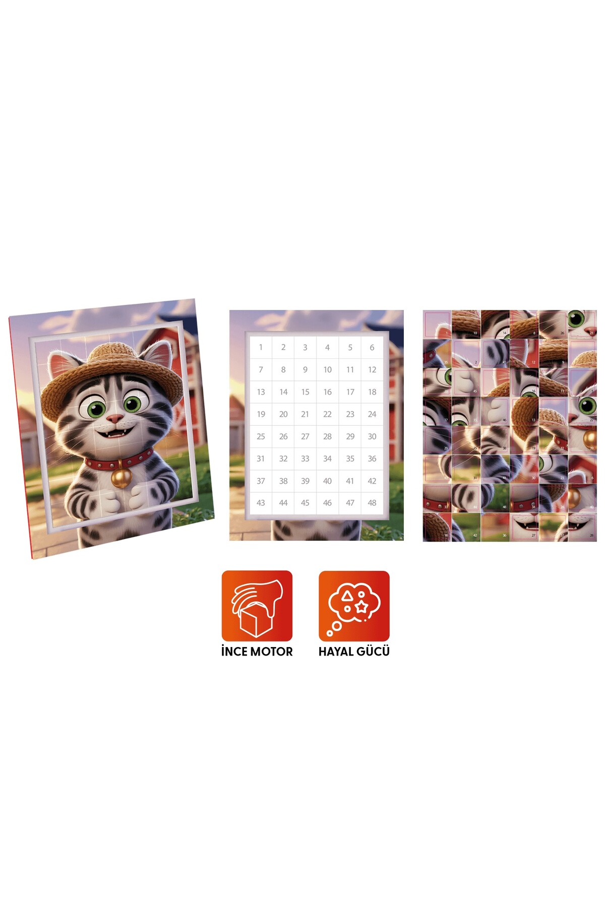 Playever Sticker Puzzle - Çiftlik, Çıkartmalı Yapboz Etkinlik Kitabı fotoğrafı 3 (önizleme)
