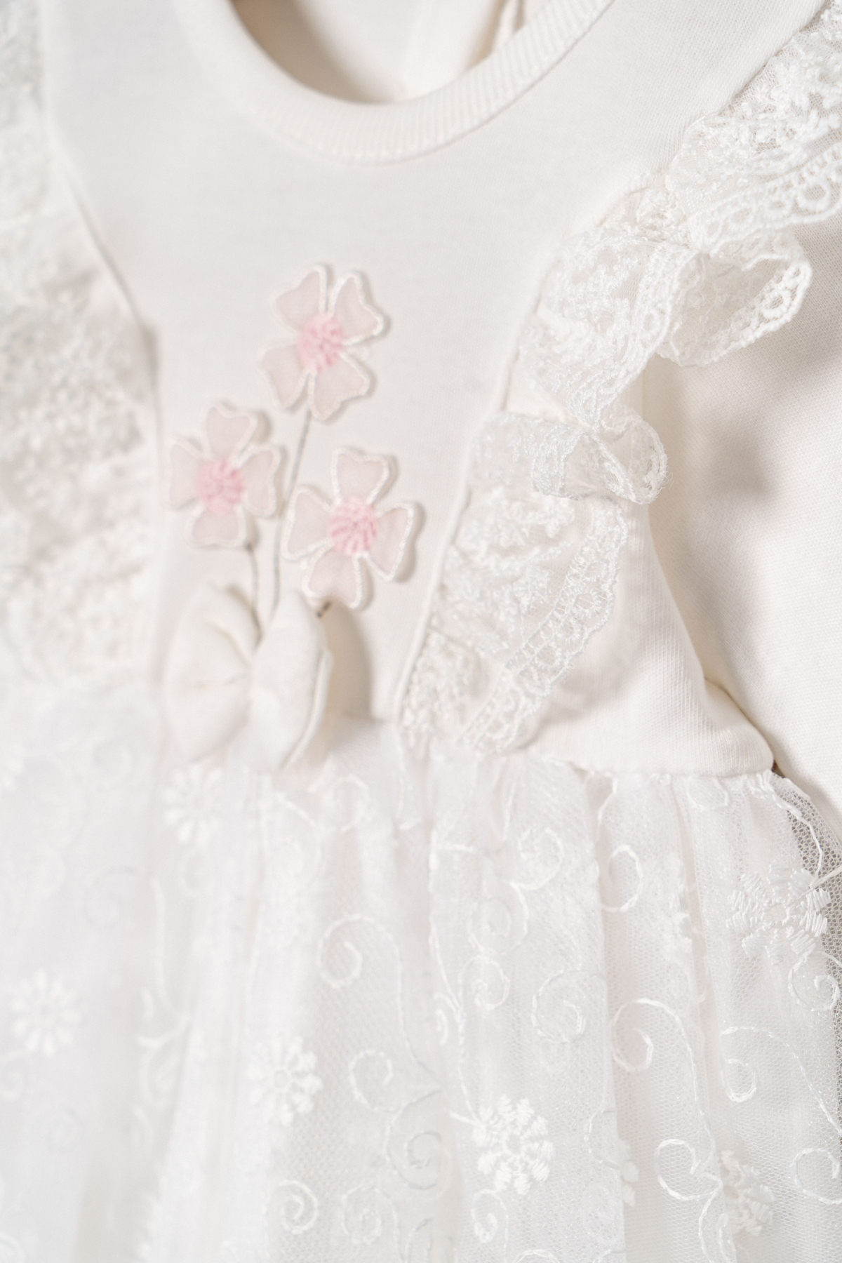 Miniday Baby Kız Bebek Mevlütlük Elbise Bandanalı Dantelli ELB1066 fotoğrafı 7 (önizleme)