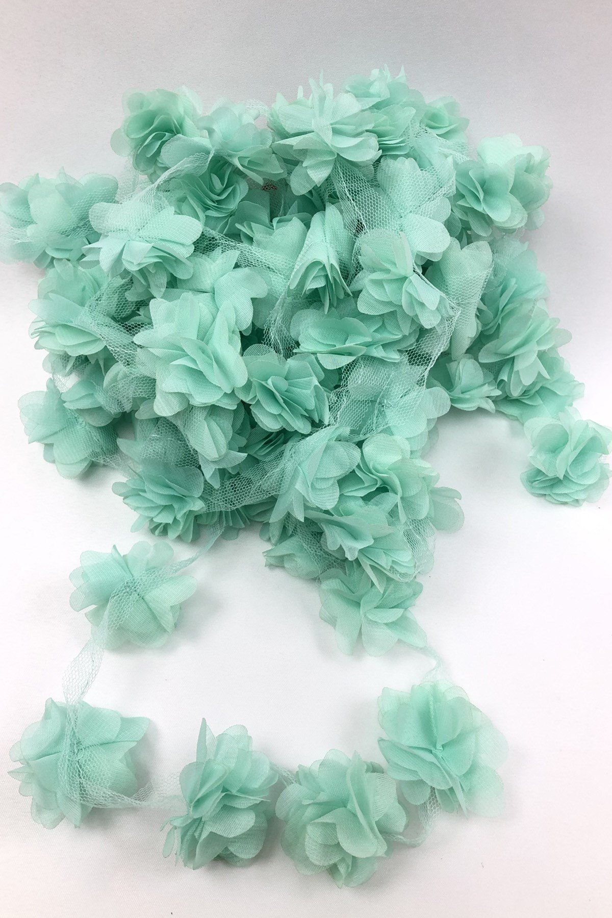 Laser Cut Flower, Ornamental Flower Ribbon Tulle 10 Meters long