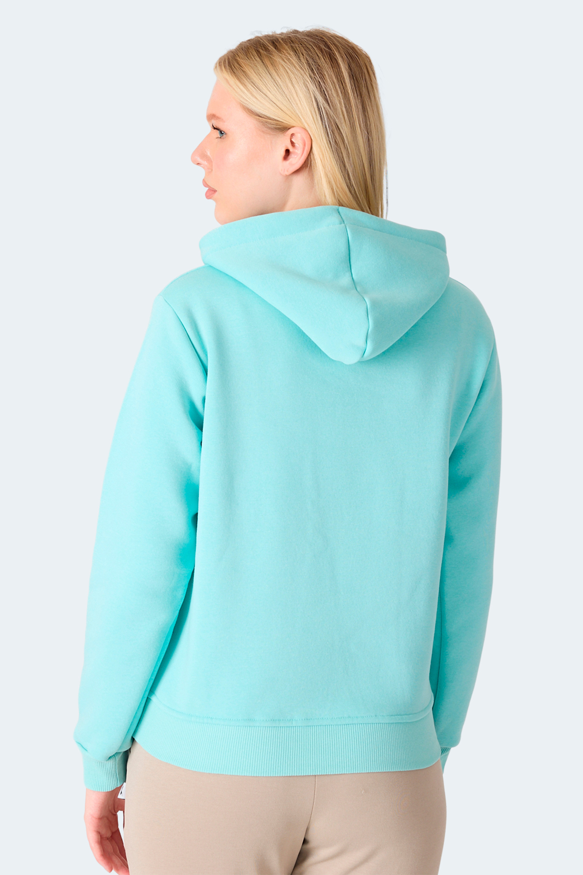 Slazenger MISTY I Kadın Kapüşonlu Turkuaz Sweatshırt görsel 3