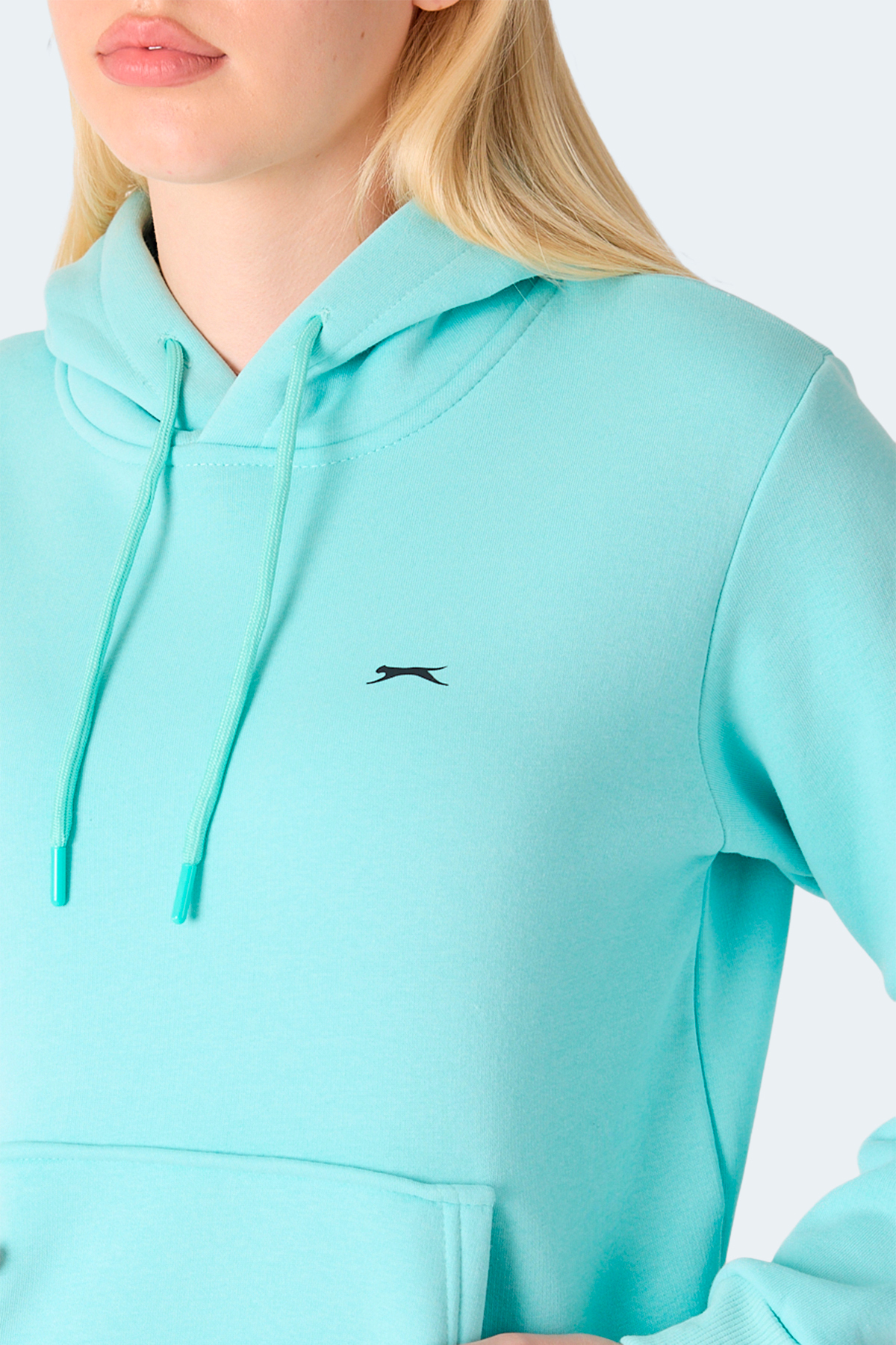 Slazenger MISTY I Kadın Kapüşonlu Turkuaz Sweatshırt görsel 6