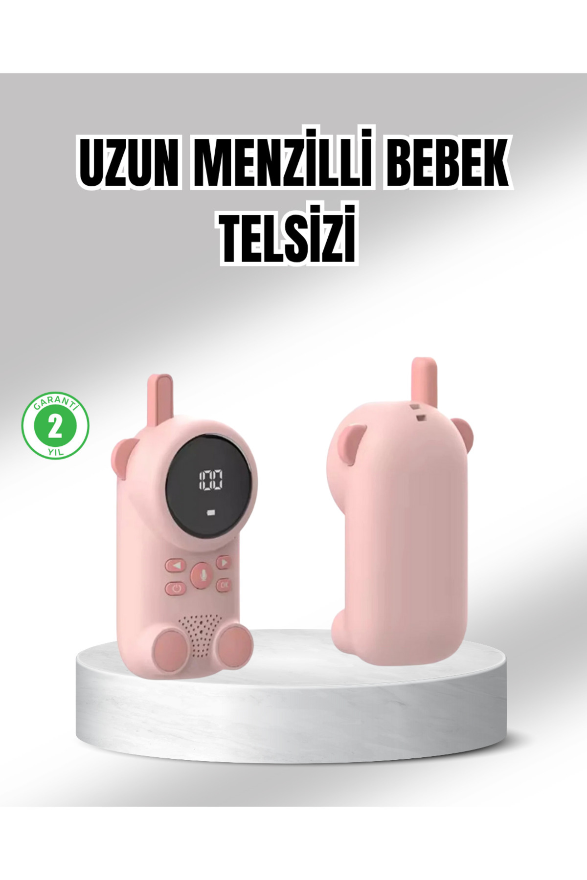 FTA TİCARET Uzun Menzilli Bebek Telsizi 1-3 Km Çekim 22 Kanal LCD Ekran VOX Şarjlı