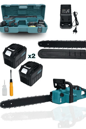 OPTIVEX Mavi Şarjlı Ağaç Odun Kesme Motoru Zincirli Testere 21v 4 Amper 20 Pi...