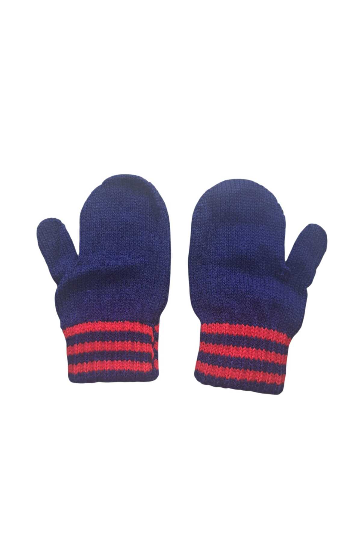 eleven market Parmaksız Erkek Bebe Eldiveni Lacivert Örgü Eldiven 0-3 Yaş fotoğrafı 5 (önizleme)