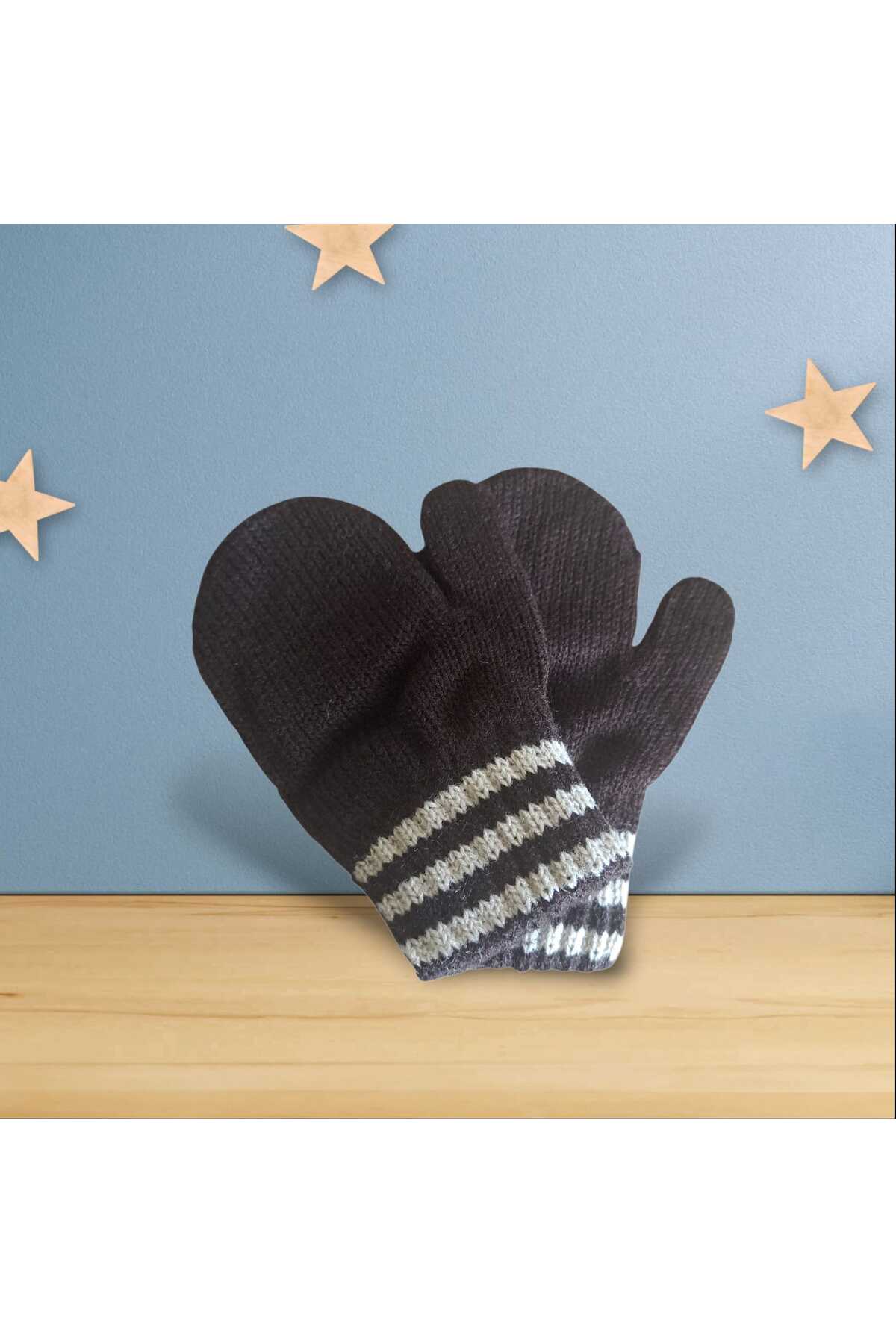 eleven market Parmaksız Erkek Bebe Eldiveni Lacivert Örgü Eldiven 0-3 Yaş fotoğrafı 2 (önizleme)