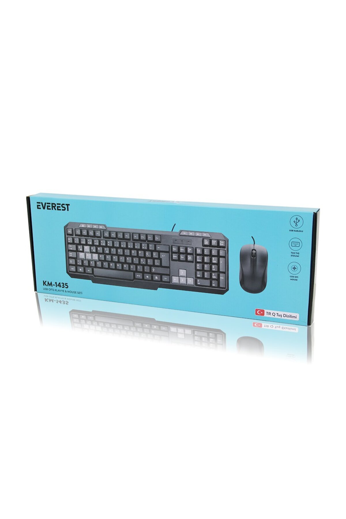 Go İthalat USB KABLOLU KLAVYE - MOUSE SET Q KLAVYE 1200DPI MOUSE KM-1435 (5224)