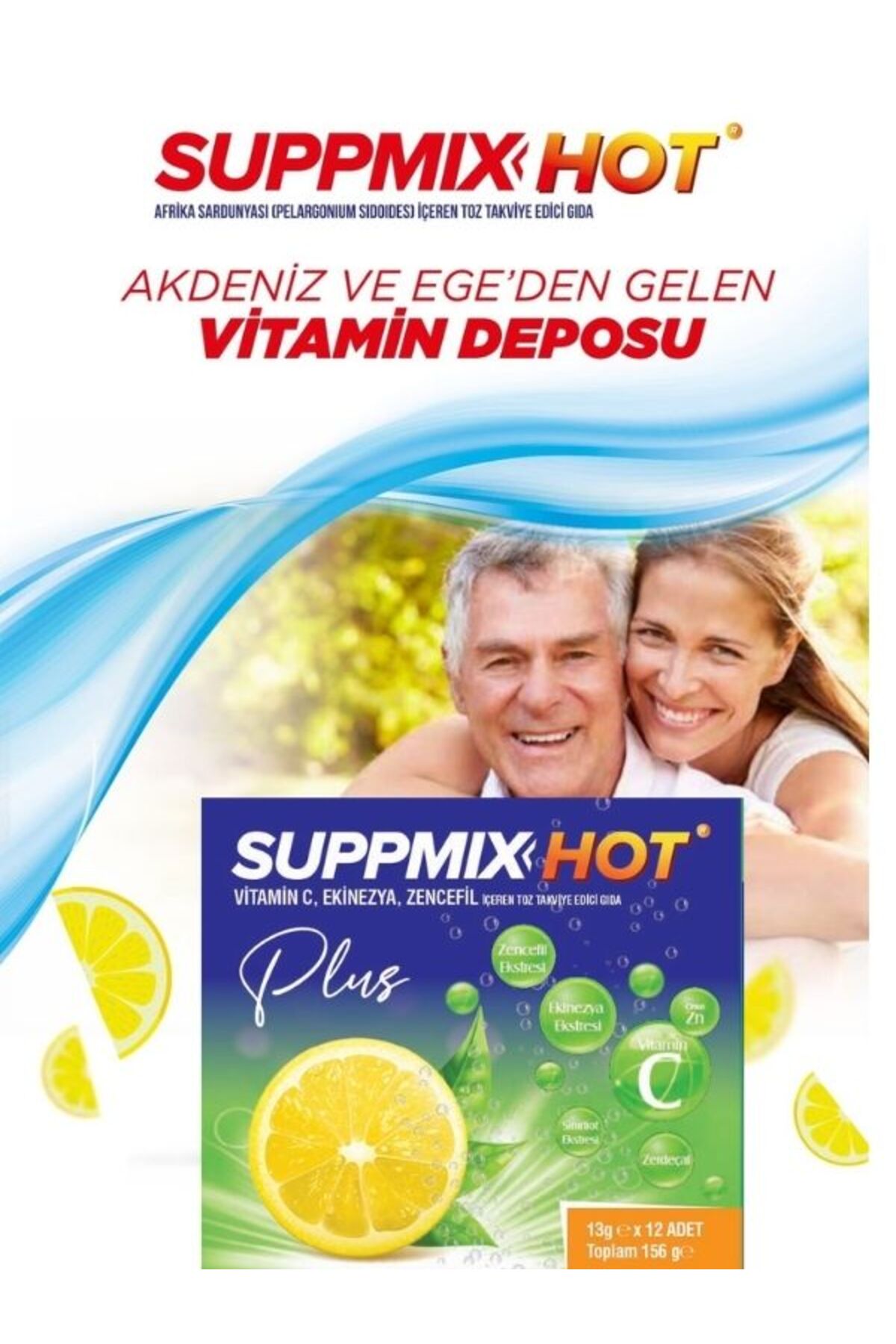 suppmix hot Vitamin C 500 mg Ekinezya Zencefil İçeren Bitkisel
