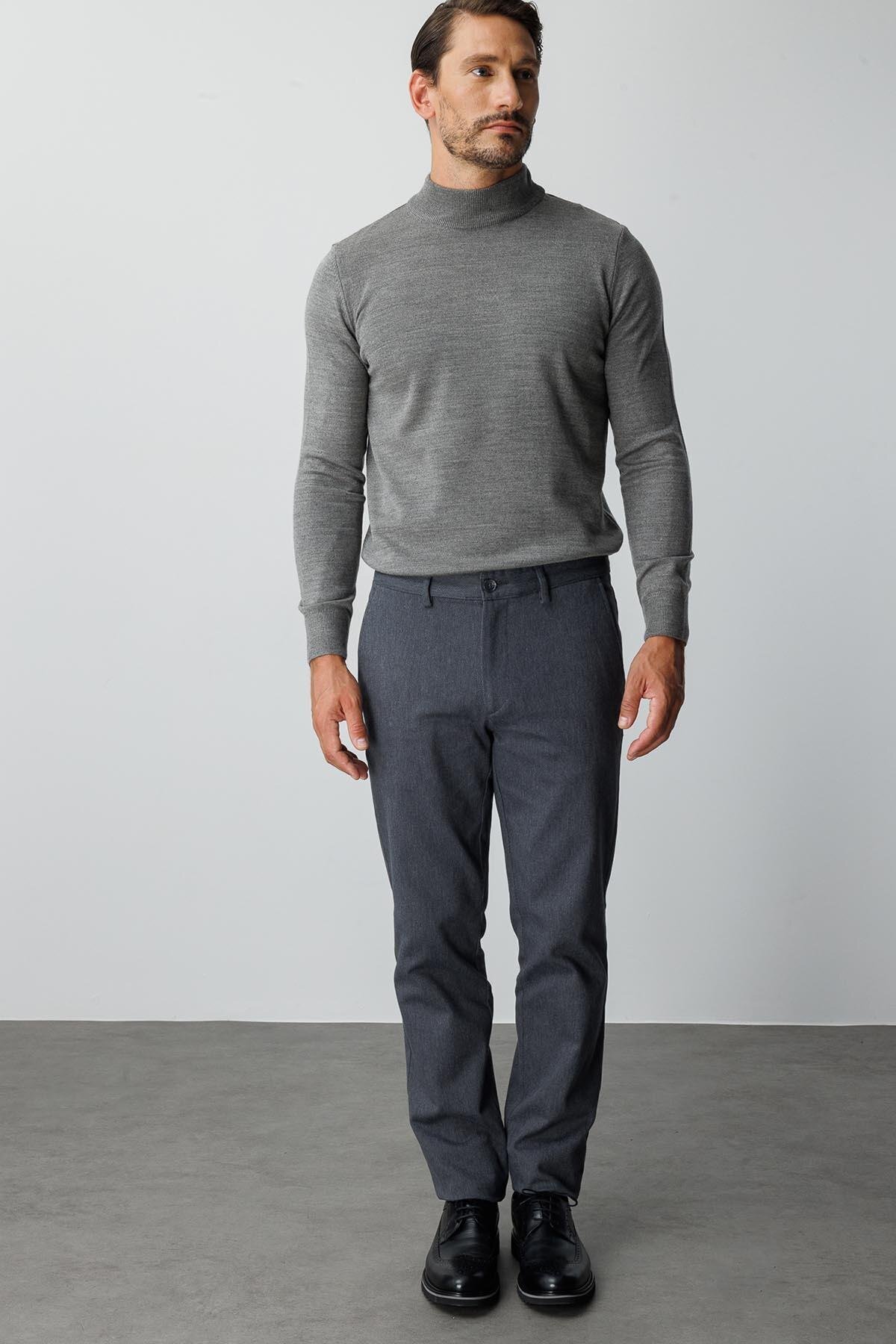 İgs  Erkek Füme Regularfit / Rahat Kalıp Pantolon - Görsel 4