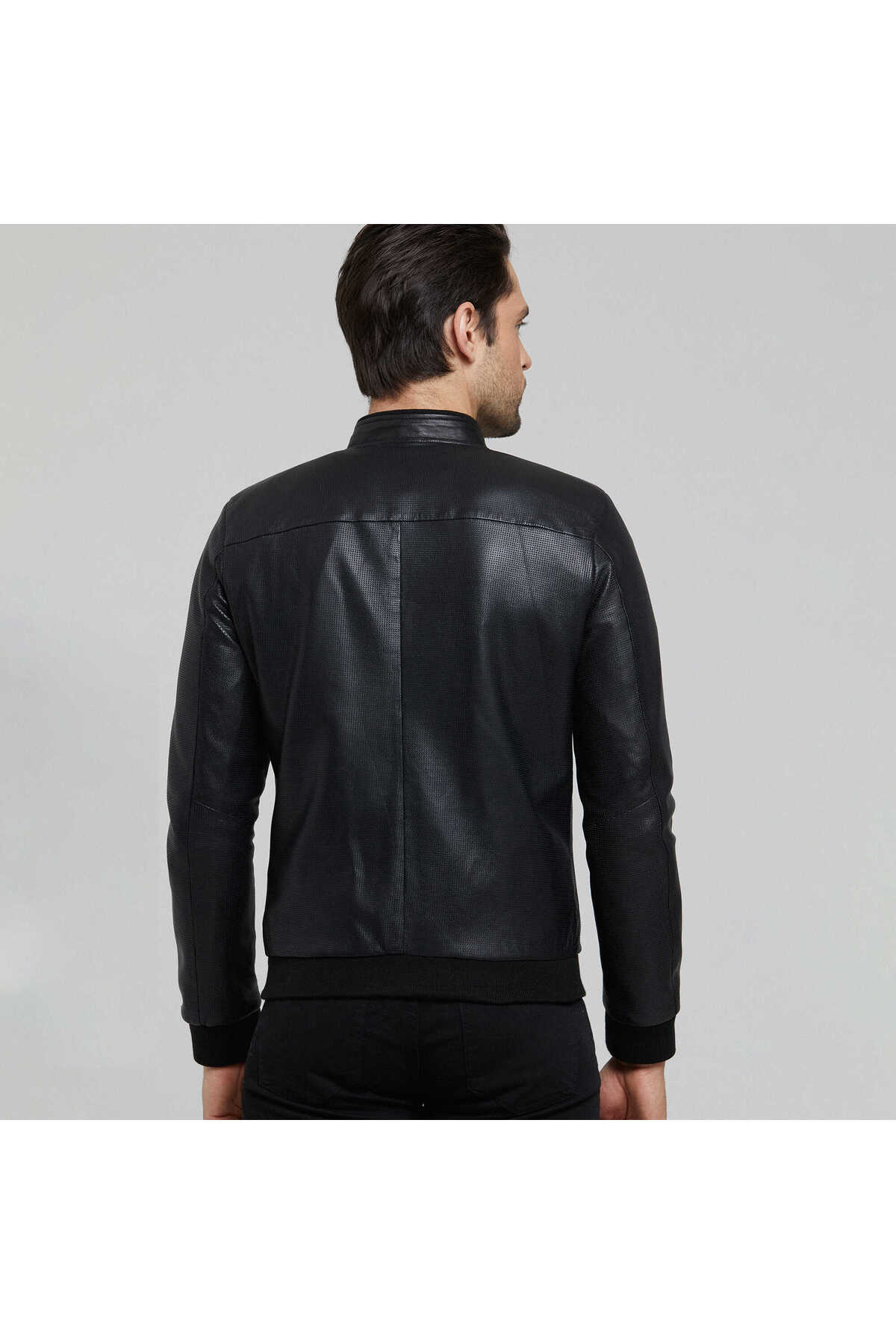 Tergan  Siyah Hakiki Deri Erkek Deri Mont - E25KDM310609-Q7O - Görsel 3