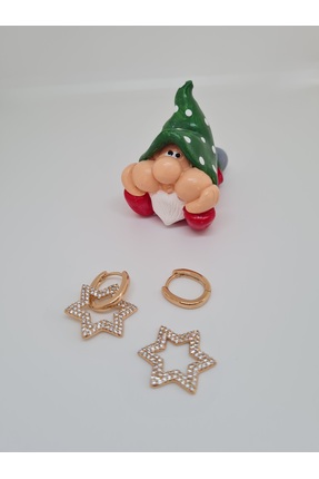 XUPING JEWELRY Çıkarılabilir Yıldız Detaylı Kadın Çelik Küpe