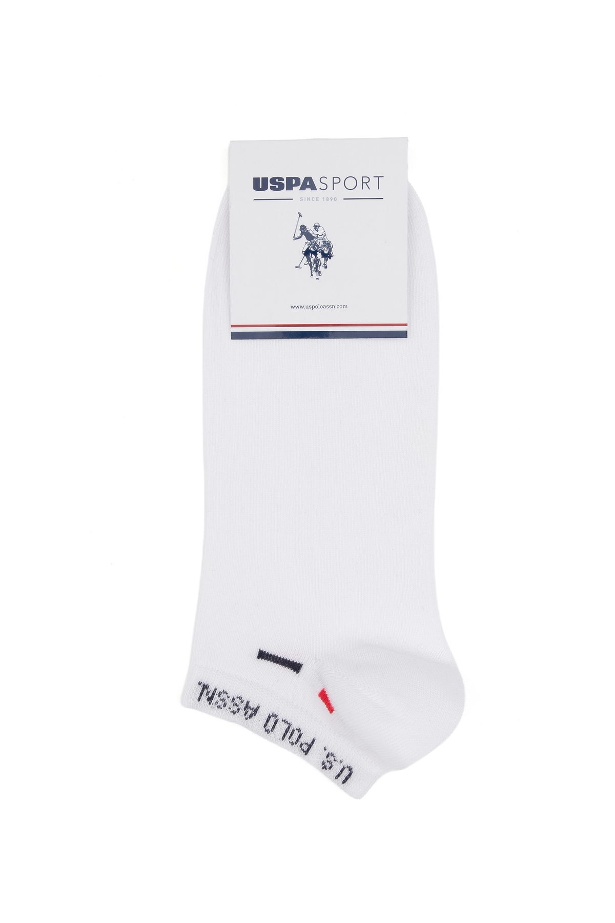 U.S. Polo Assn.  Erkek Gri Melanj Beyaz 2'li Patik Çorap 50317961-VR013 - Görsel 4