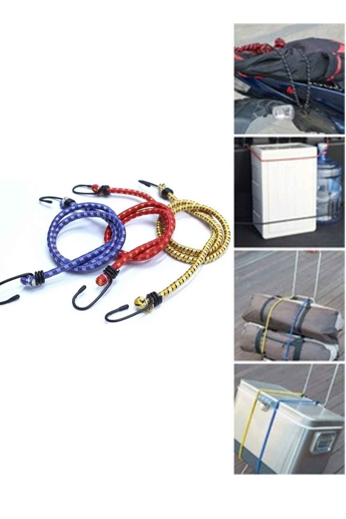 MeyZone Bagaj Gergi Ahtapot Lastiği Kancalı Sabitleme Ipi 3 Adet