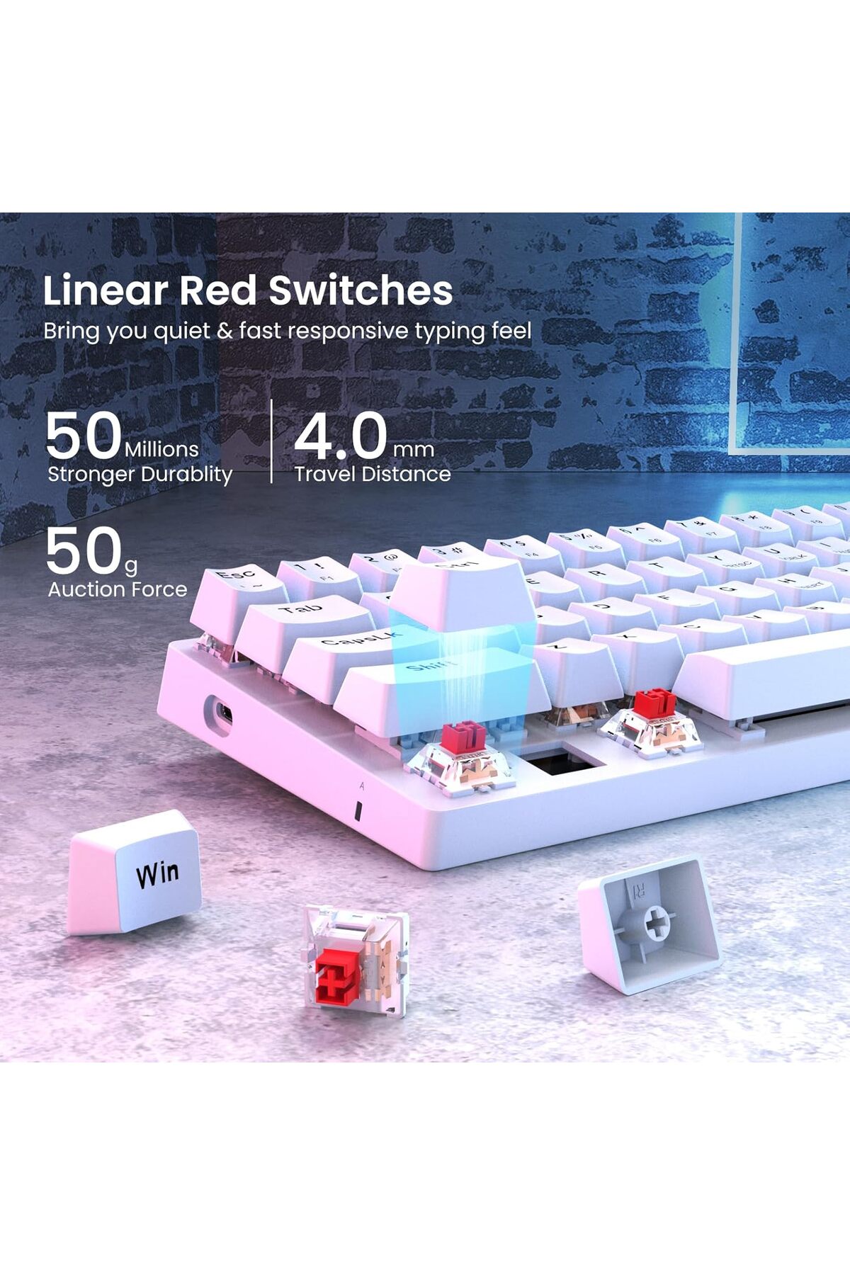 لوحة مفاتيح ألعاب سلكية مزودة بـ 61 مفتاحًا وإضاءة...