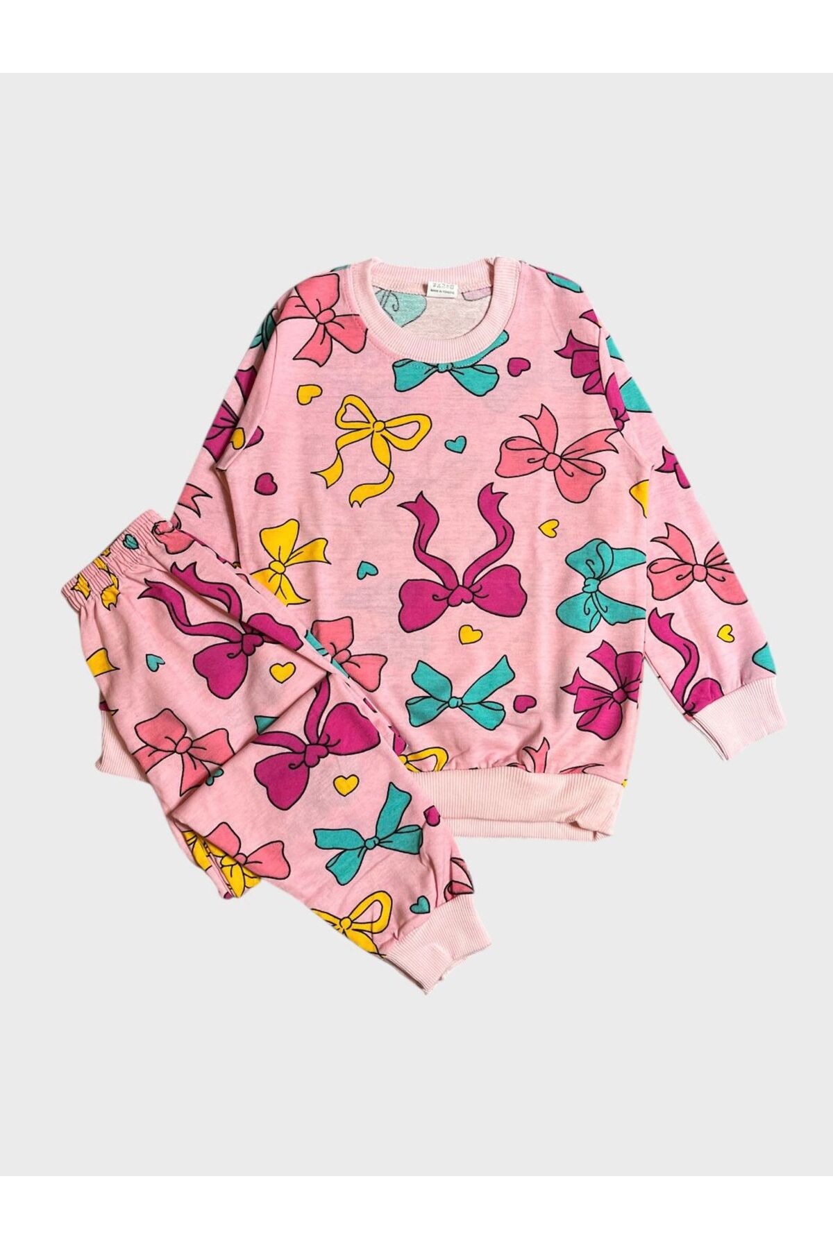tusem butik homewear Дівчачий бавовняний піжамний комплект з довгими рукавами...