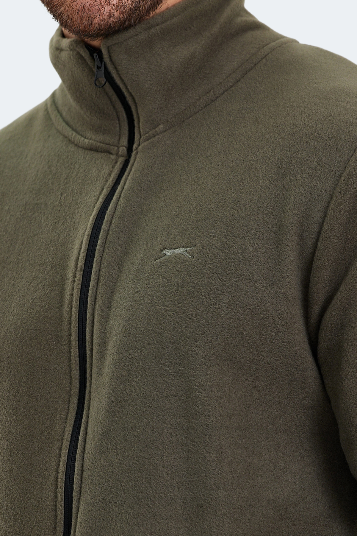 Slazenger SANSA 2 Lİ SET Erkek Fermuarlı Dik Yaka Cepli Siyah - Haki Polar görsel 4